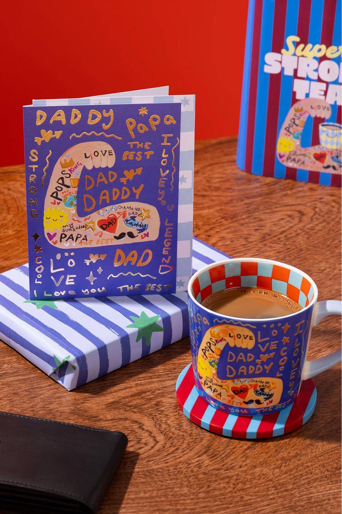 Dad Strong Tattoo Arm Gold Foil Father's Day Card — Urban Wild