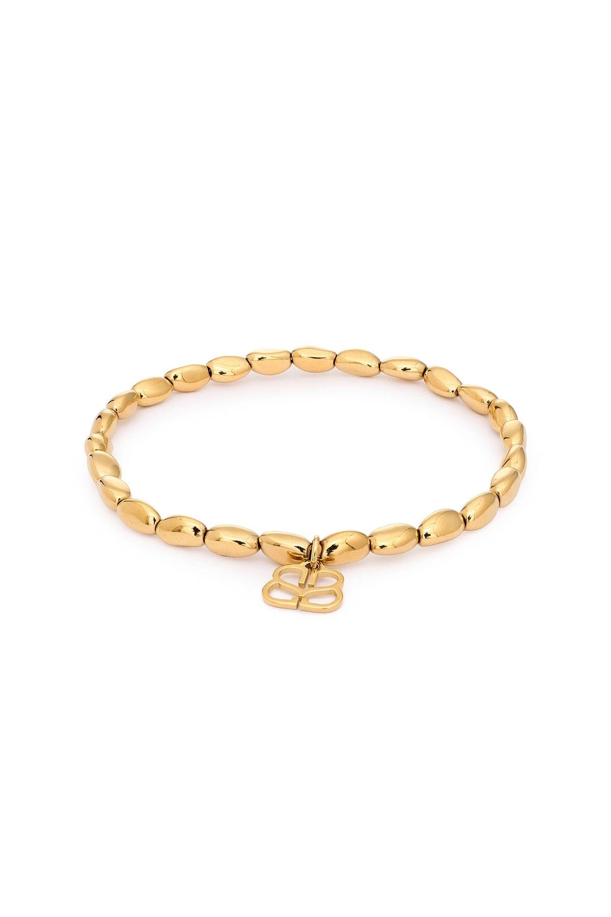 Flavia gold stretch bead bracelet with filigree charm by Boho Betty — Urban Wild