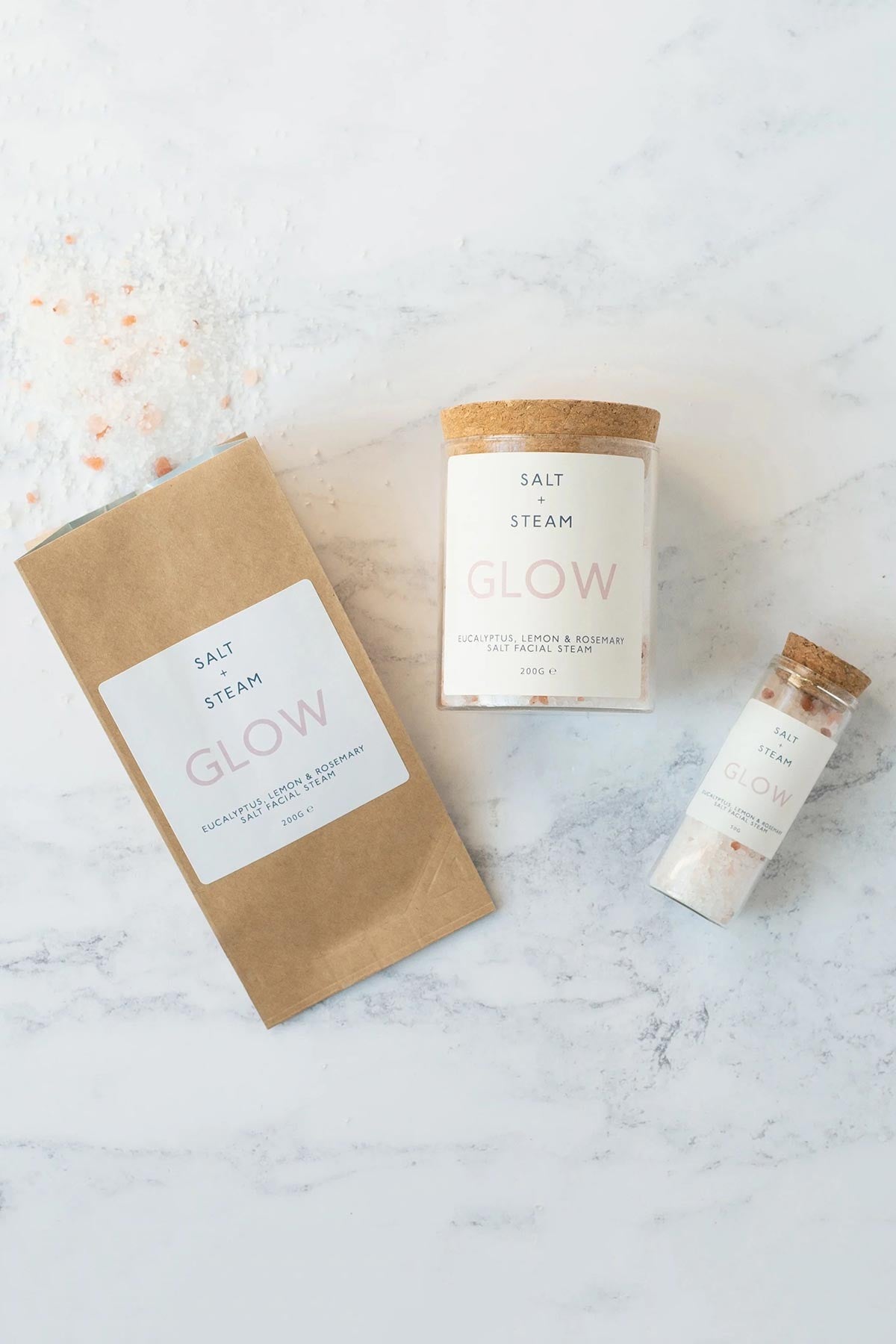 Glow facial steam with eucalyptus lemon and rosemary in glass jar — Urban Wild