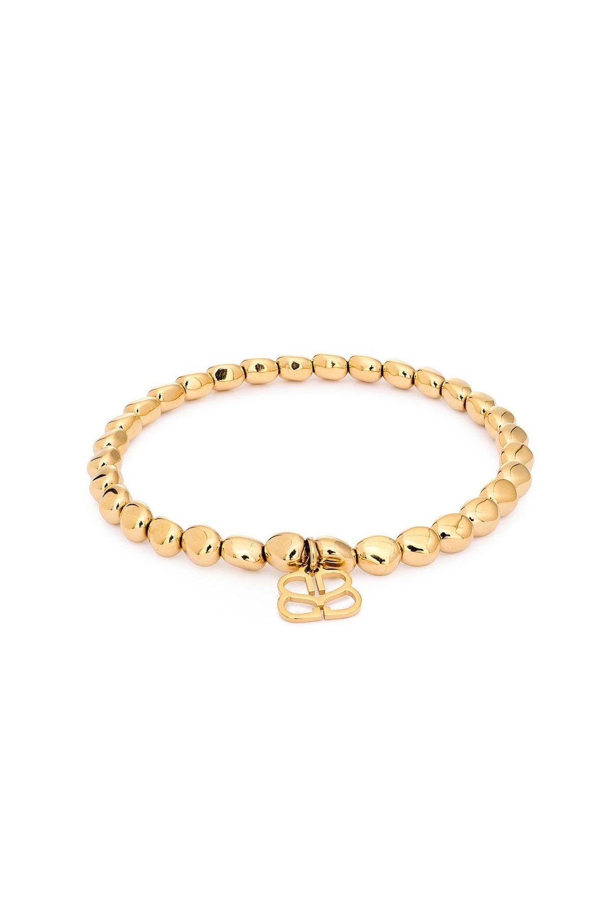 Gold nugget bead stretch bracelet with signature charm, waterproof stainless steel jewellery — Urban Wild