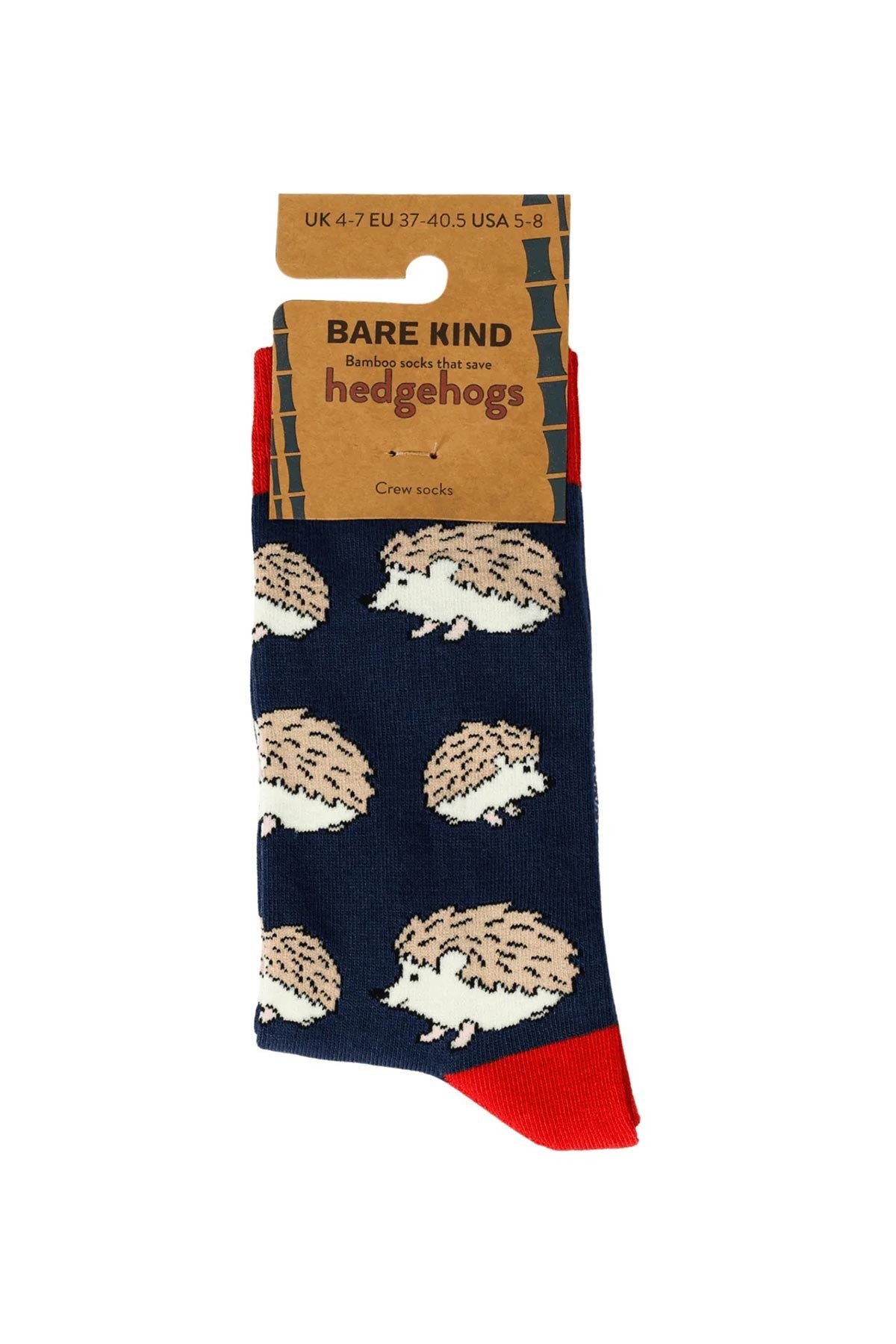 Save the Hedgehogs Blue Bamboo Crew Socks — Urban Wild