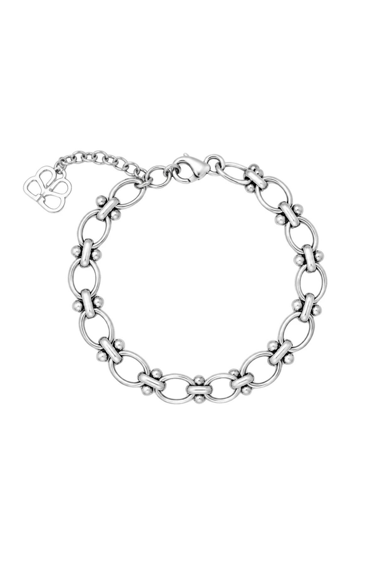 Hisa chunky silver oval link waterproof chain bracelet with lobster clasp — Urban Wild