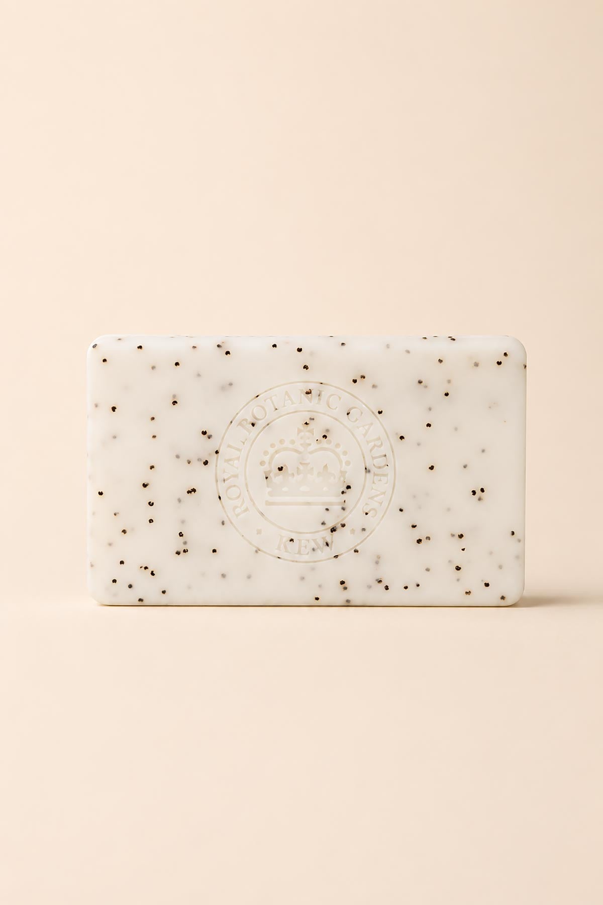Kew Gardens lemongrass and lime soap bar unwrapped with poppy seed detail — Urban Wild