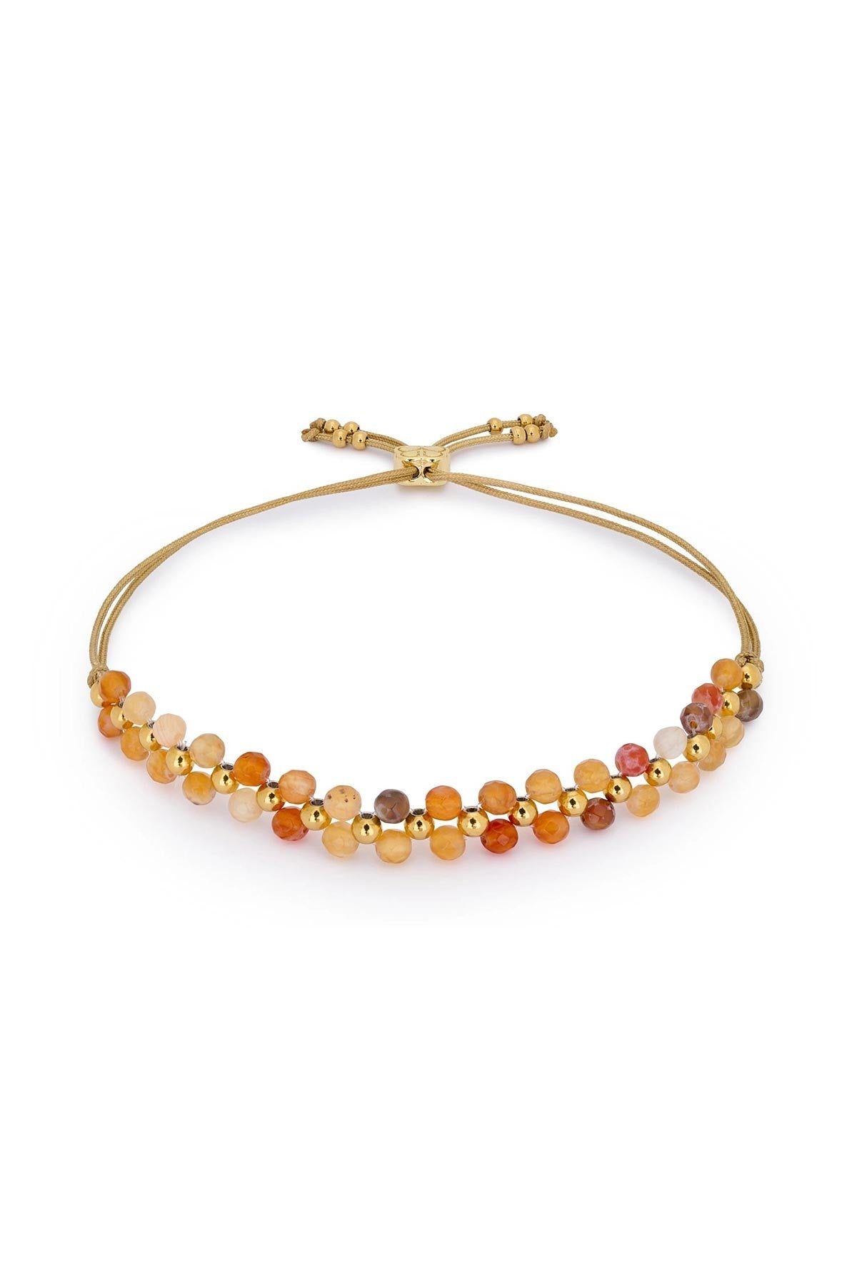 Marisol gold and orange agate gemstone beaded waterproof bracelet by Boho Betty — Urban Wild