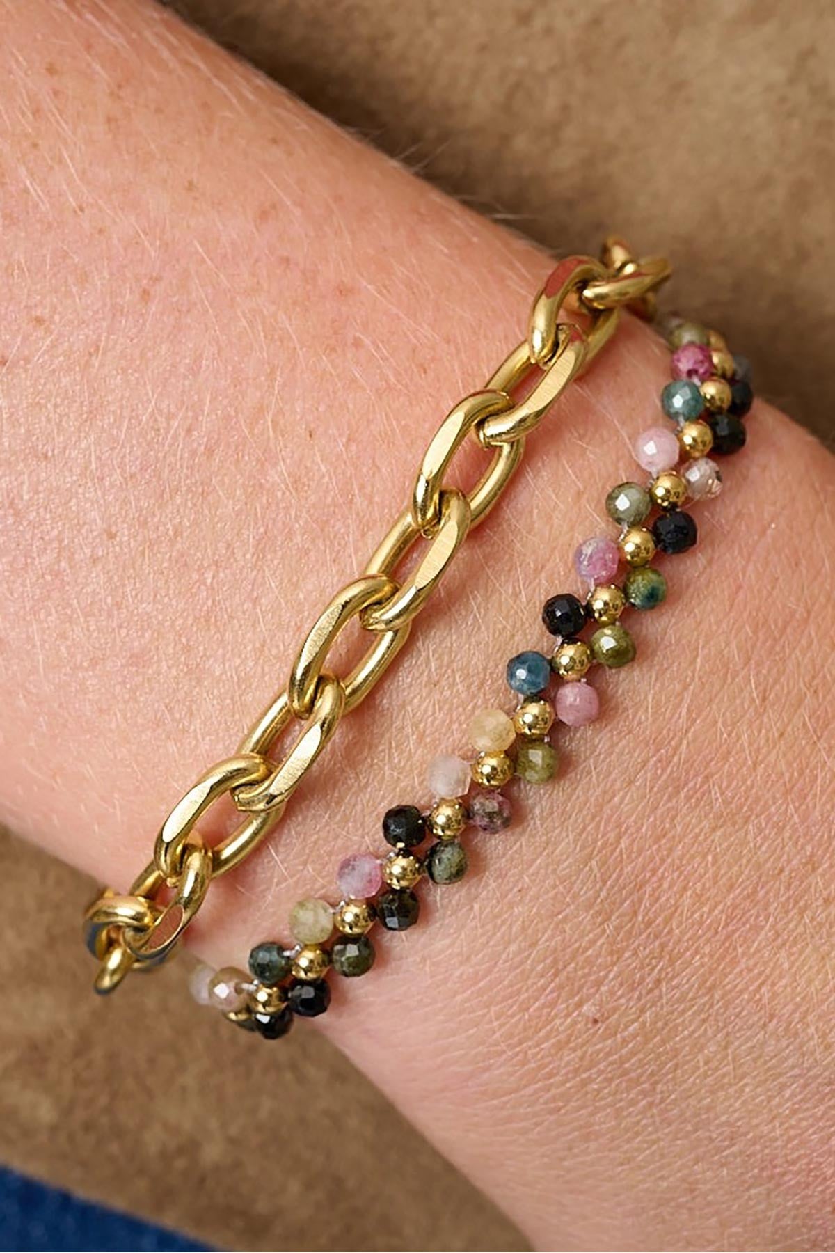 Marisol Tourmaline Gold Gemstone Bracelet — Urban Wild