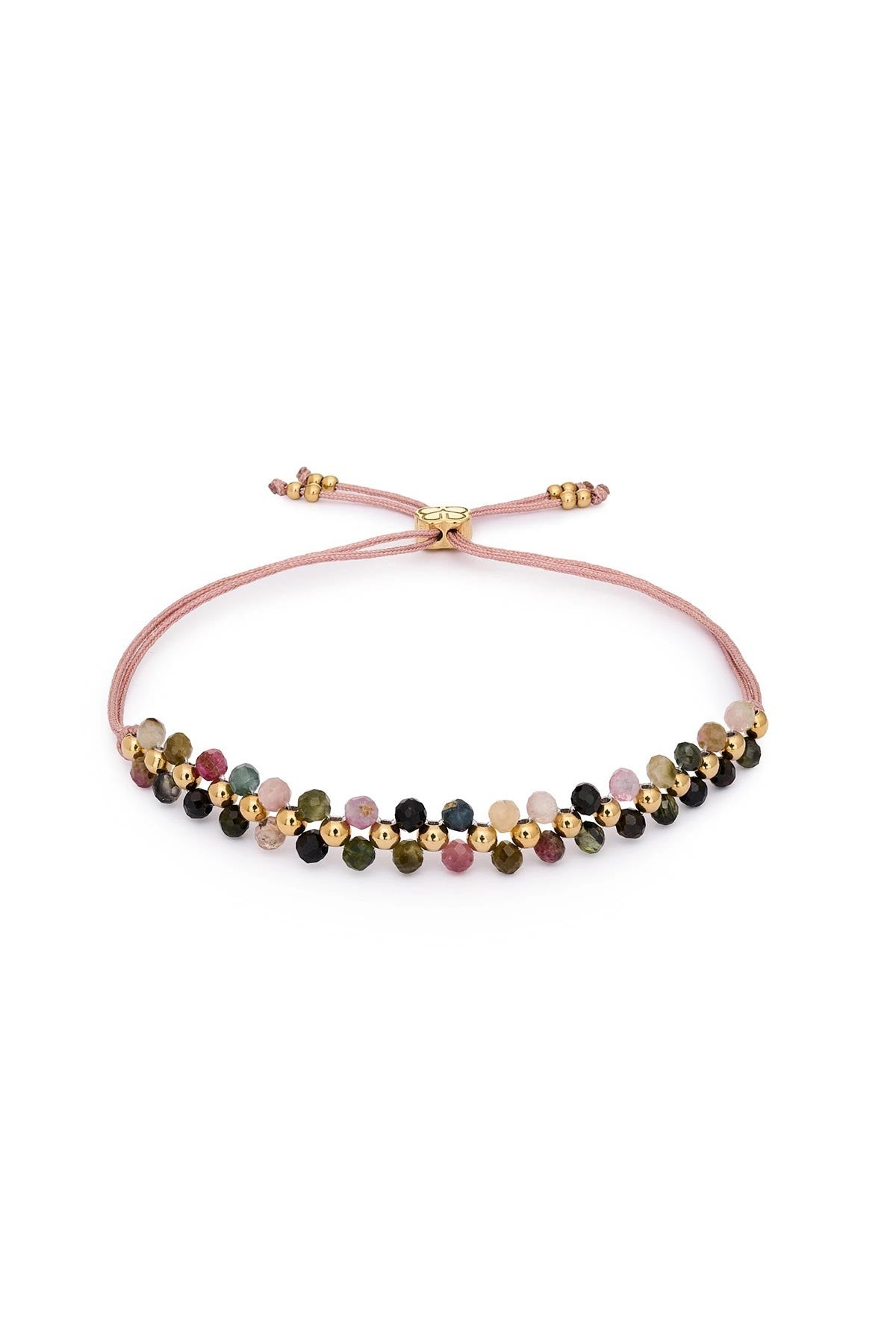 Marisol tourmaline and gold gemstone adjustable slider friendship bracelet by Boho Betty — Urban Wild