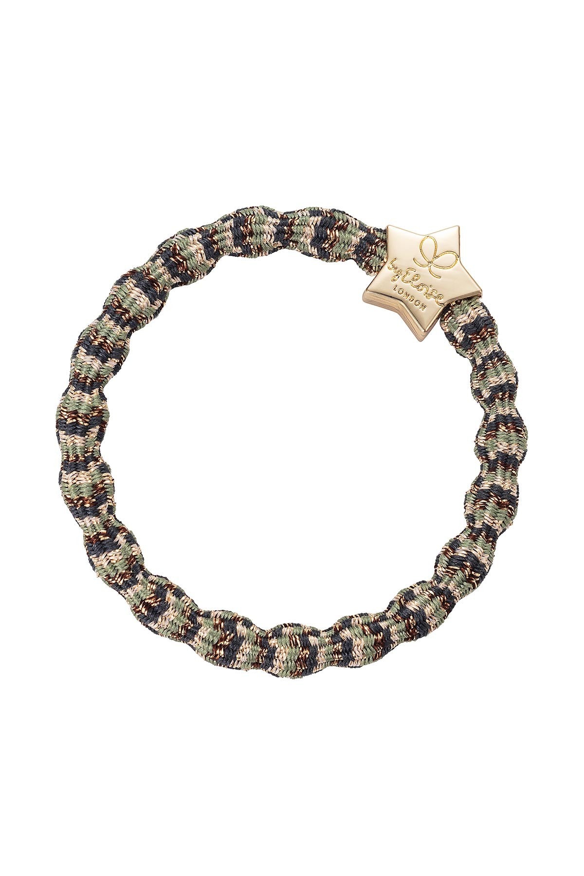 Metallic forest green bangle band with gold star charm hair tie and wrist bangle — Urban Wild