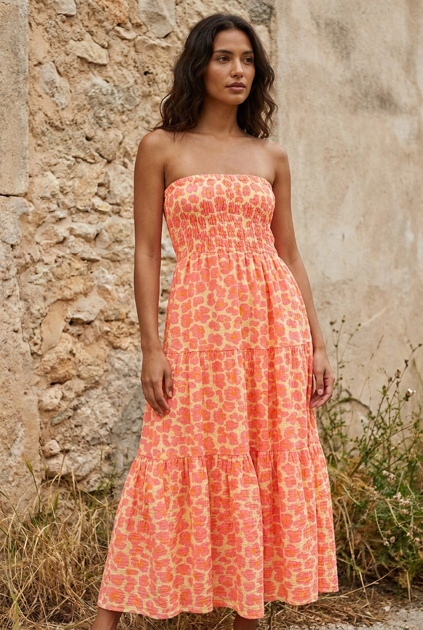 neon orange tube dress Leopard Print Cotton and Maxi Skirt Color:Sunshine Multi avoid direct high heat JAN 23 S8982 (PDF) | Simplicity