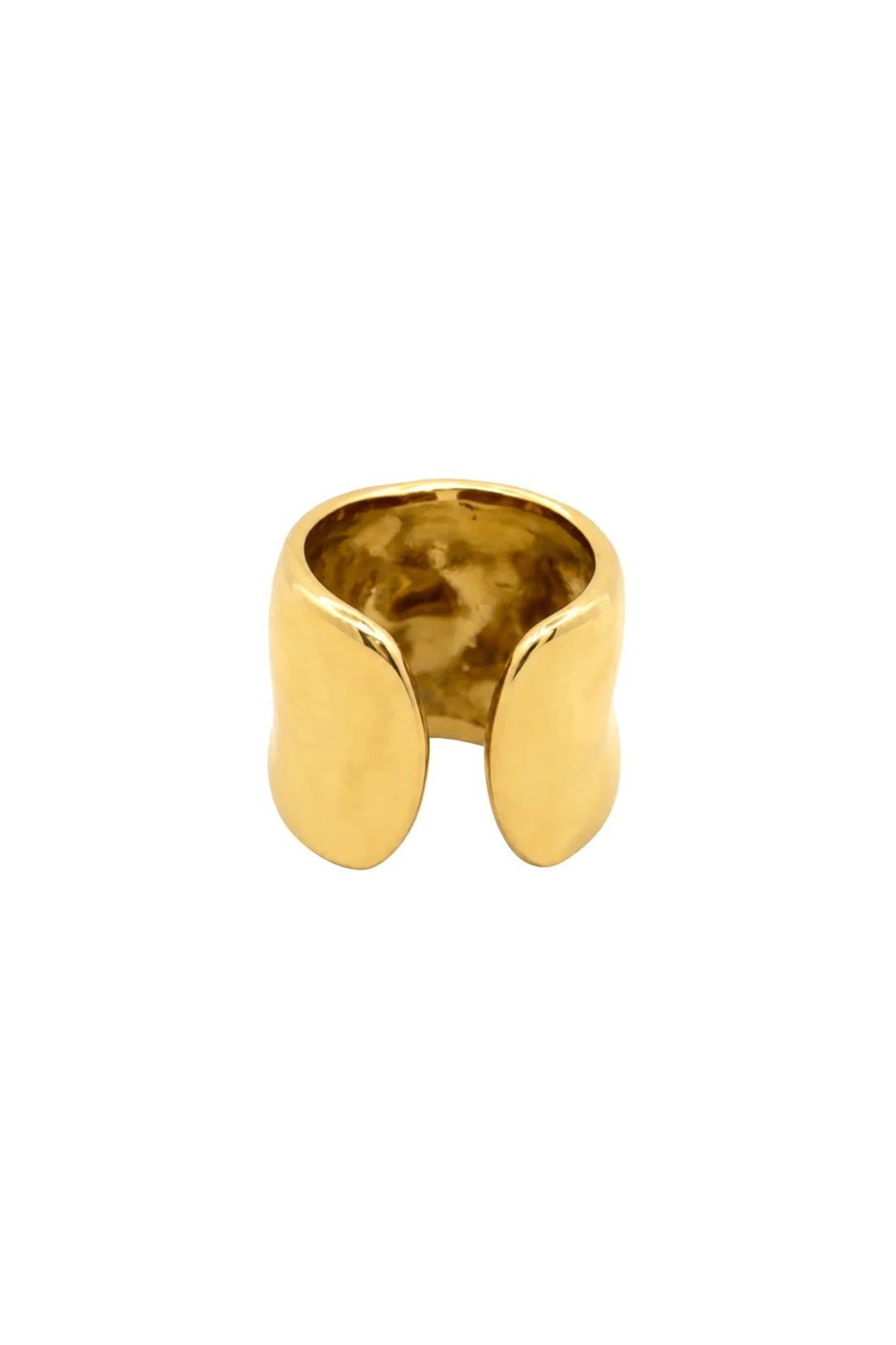 Nada Battered Gold Waterproof Adjustable Ring — Urban Wild