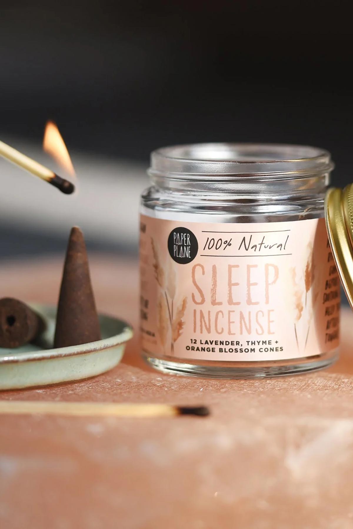 Natural sleep incense cones jar with lavender thyme orange blossom — Urban Wild