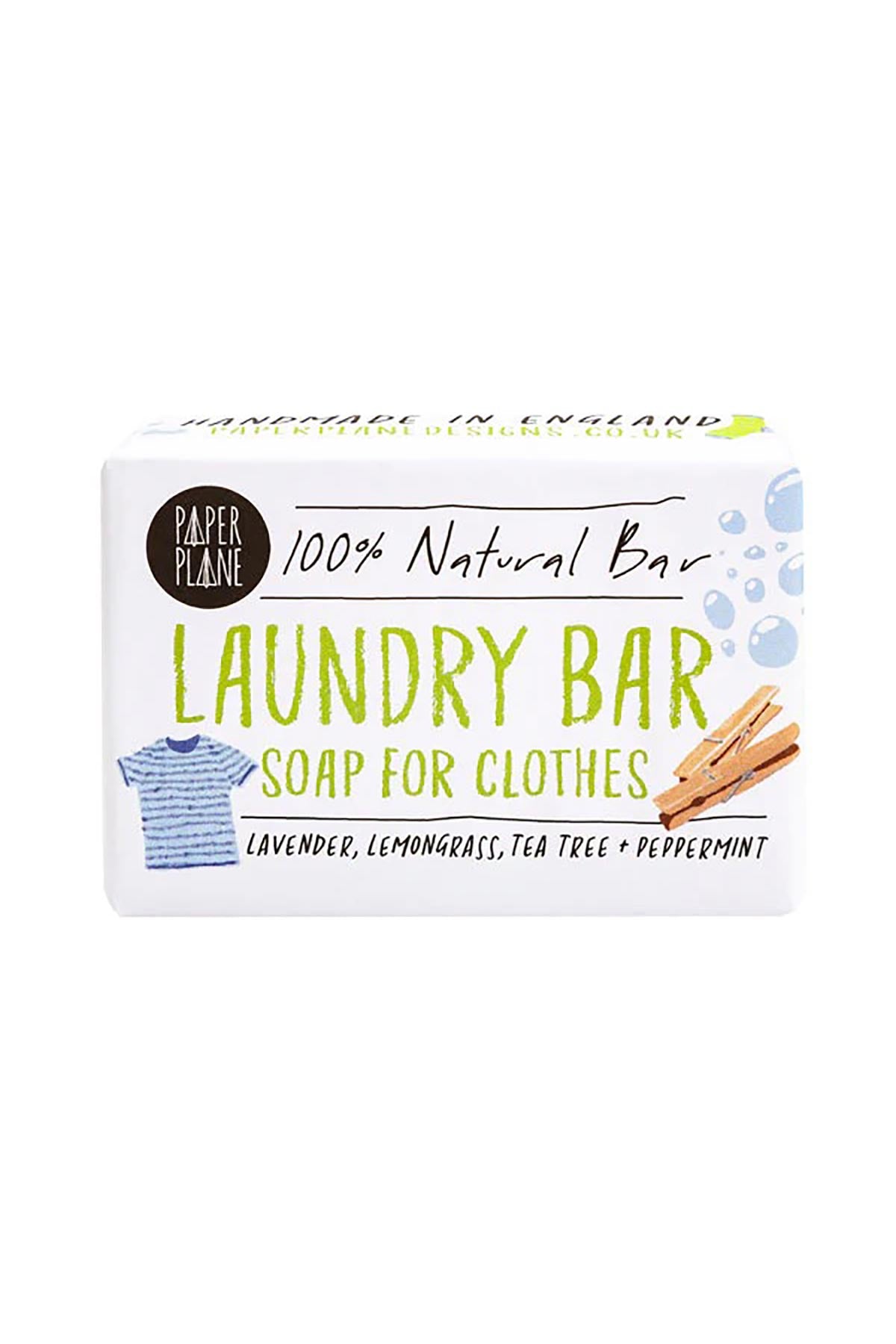 Lavender and lemongrass natural laundry soap bar front pack view — Urban Wild