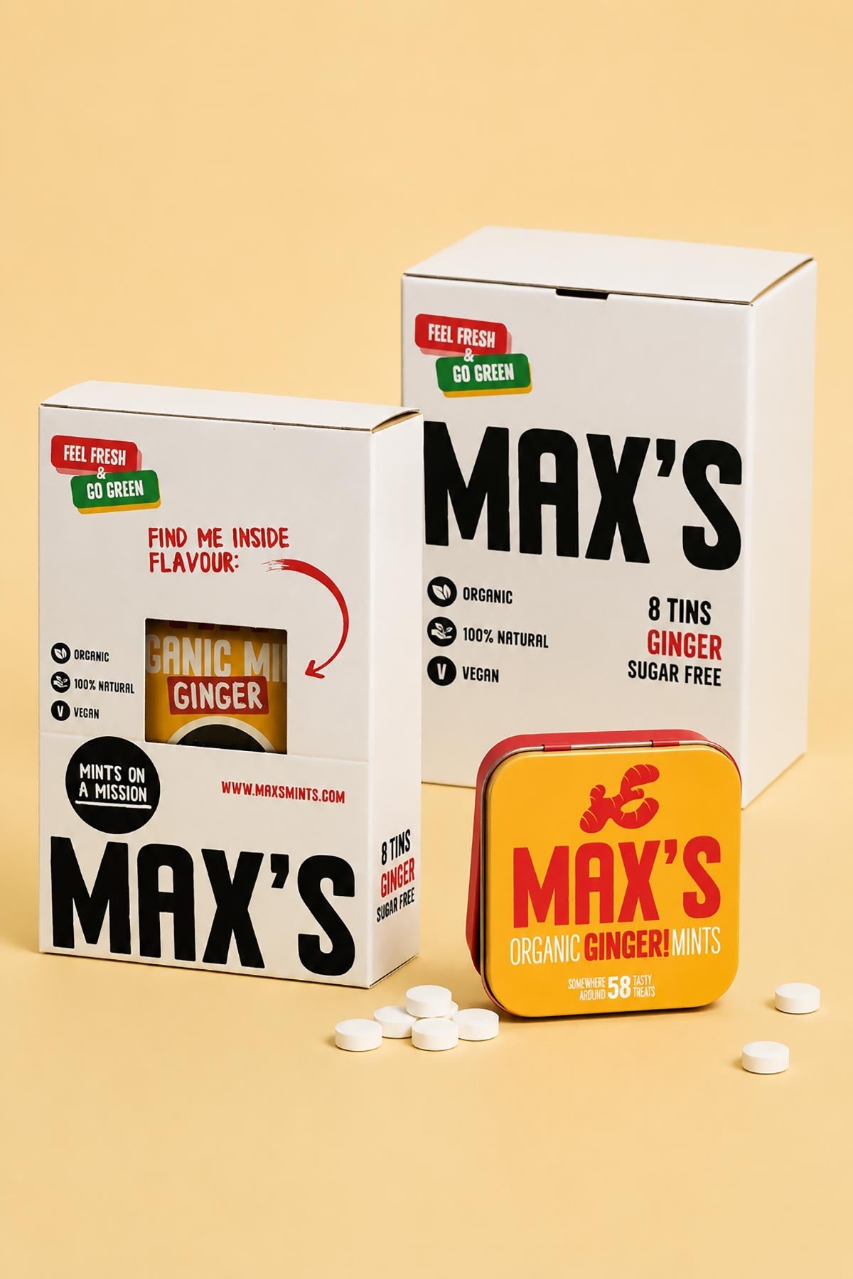 Organic ginger mints in pocket-sized tin, vegan and natural — Urban Wild