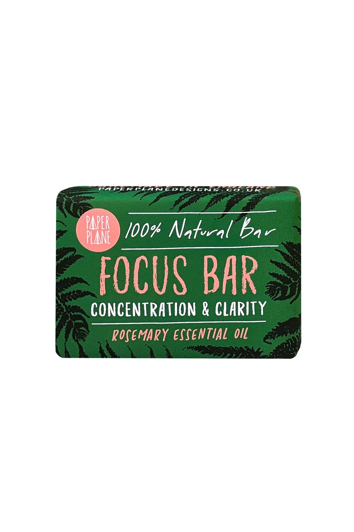 Paper Plane Focus Bar rosemary soap bar product shot on white — Urban Wild