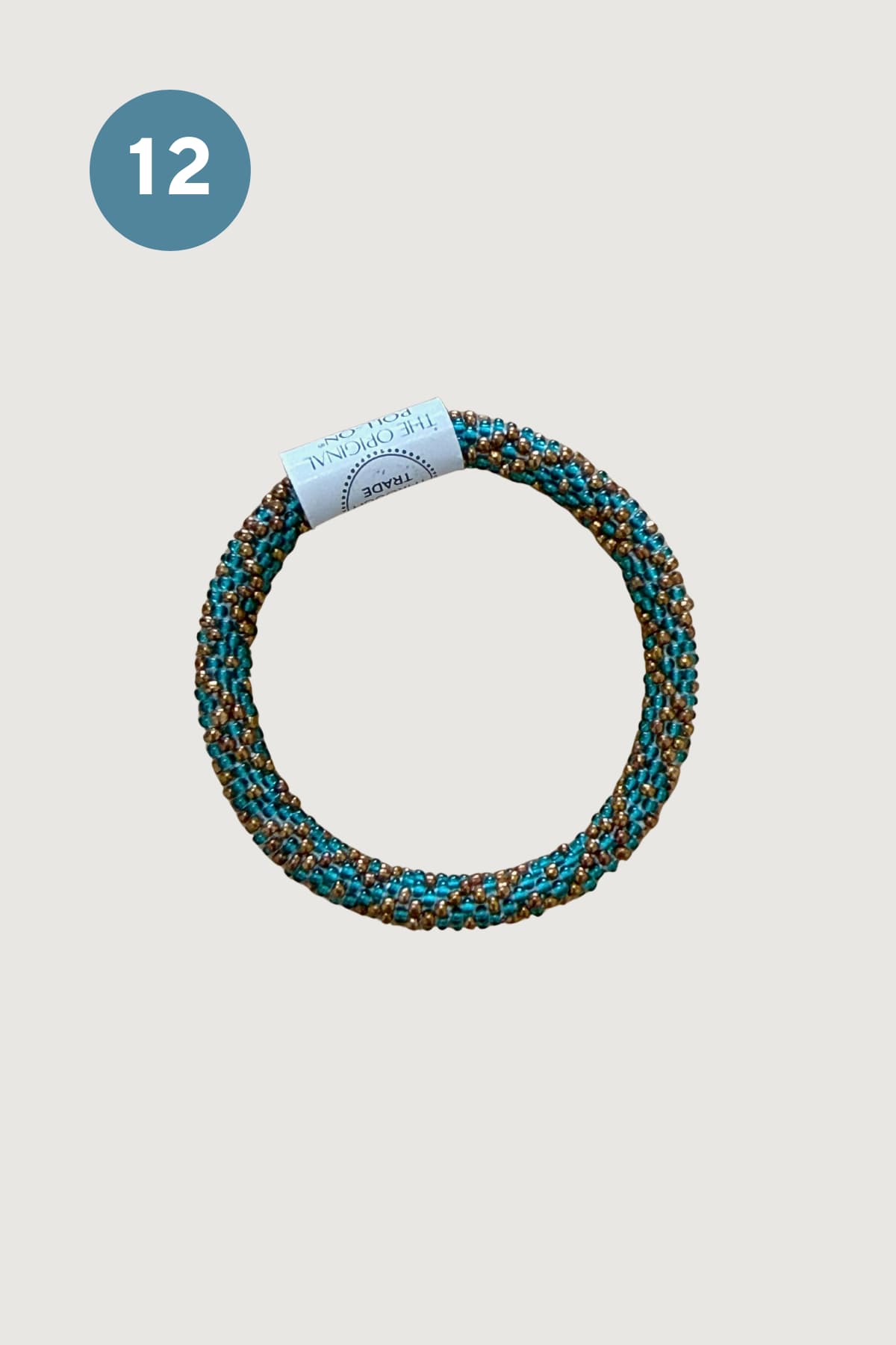 Teal and bronze beaded roll-on bracelet ethical jewellery — Urban Wild