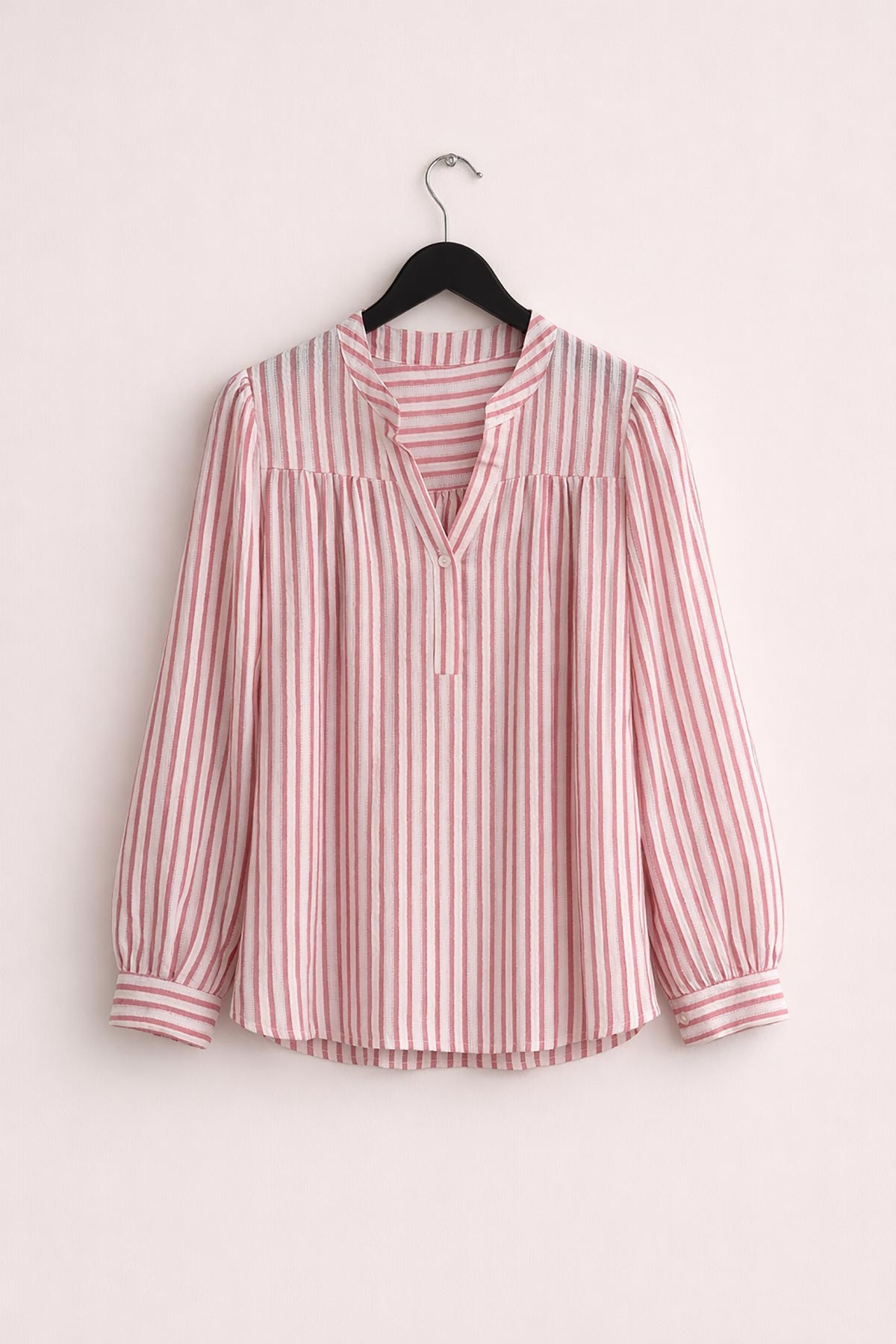 Pink stripe cotton blouse in relaxed fit by Urban Wild