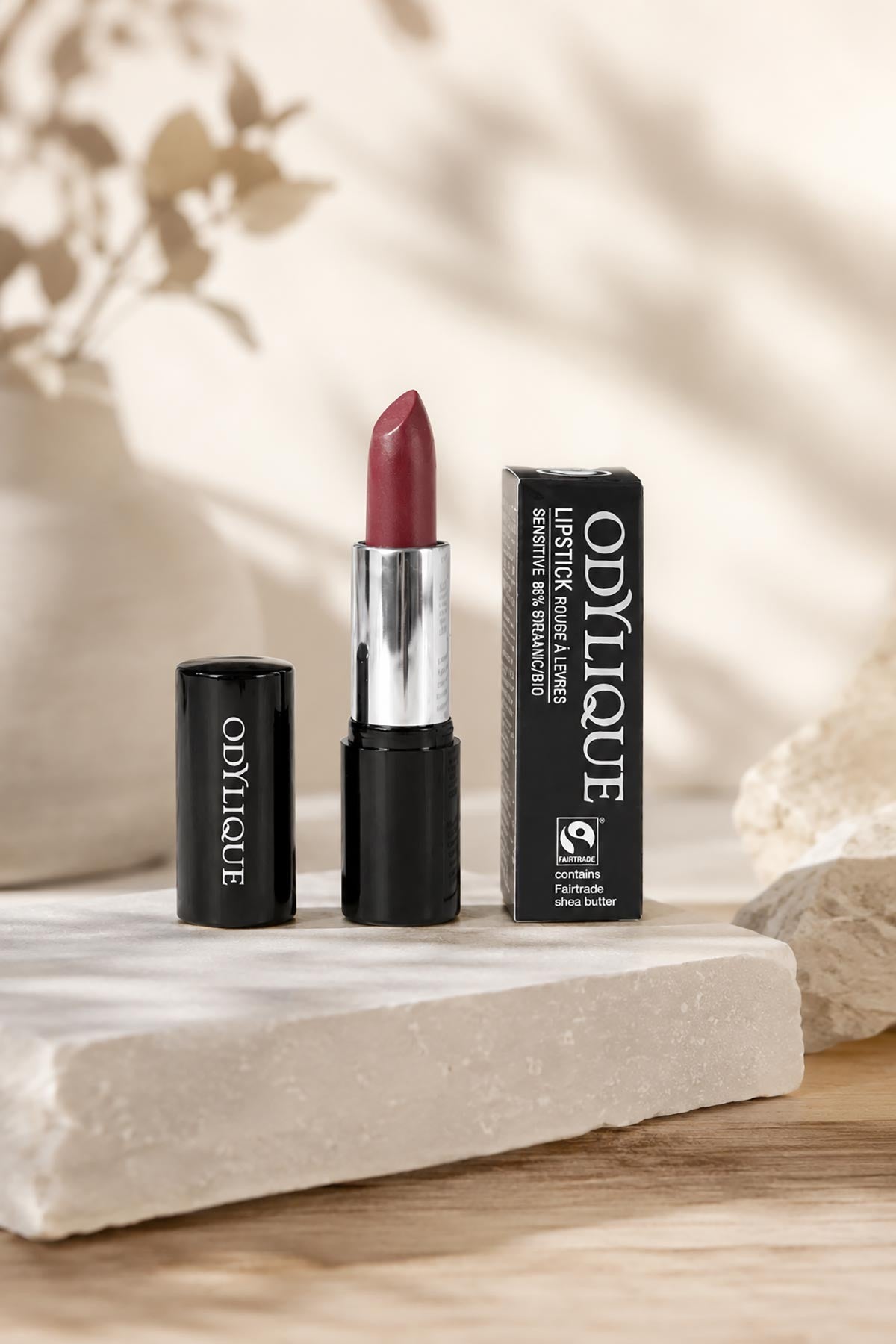 Odylique organic mineral lipstick in Raspberry Coulis sheer red shade — Urban Wild