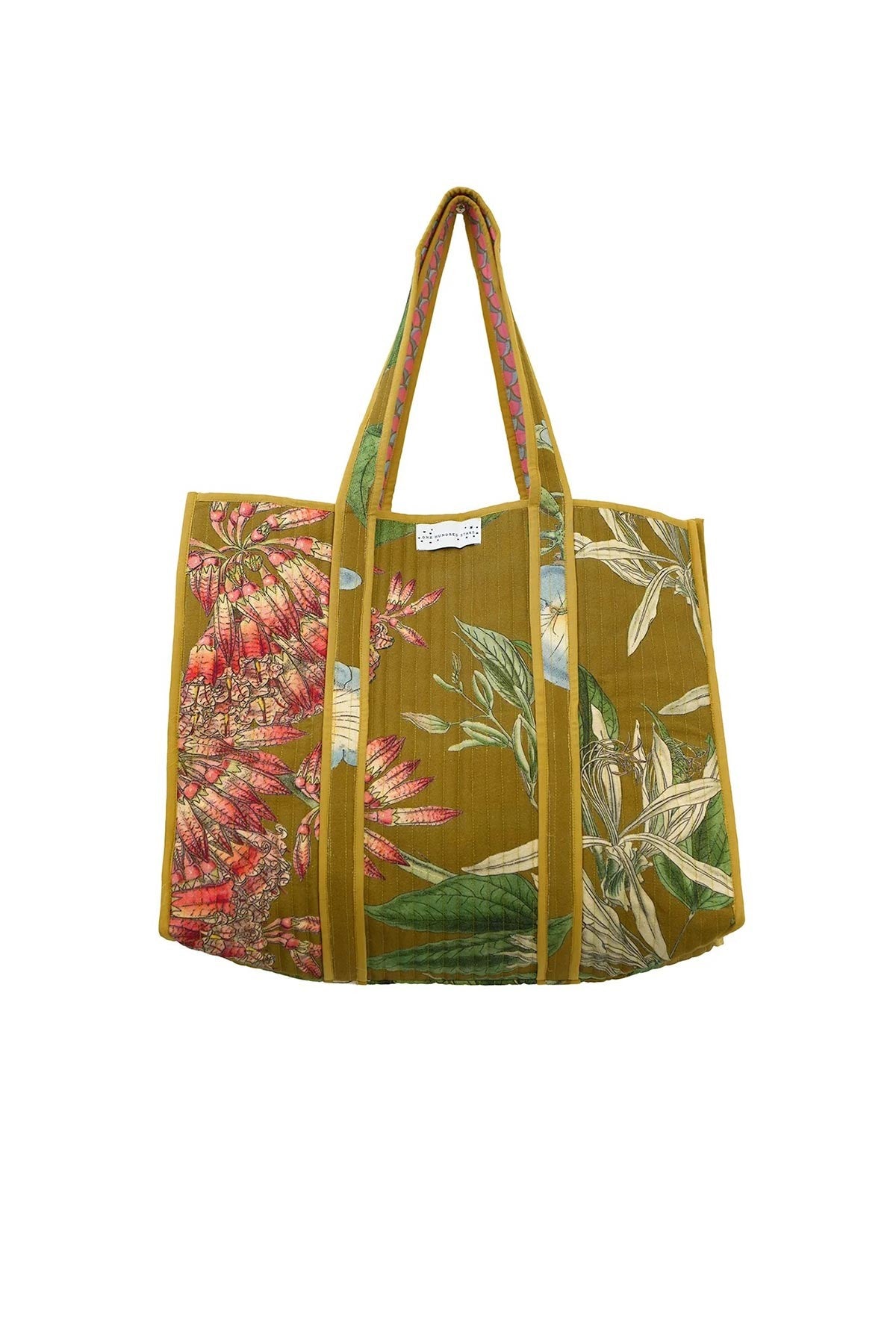 Rhodoleia Gold Quilted Organic Cotton Velvet Tote Bag — Urban Wild