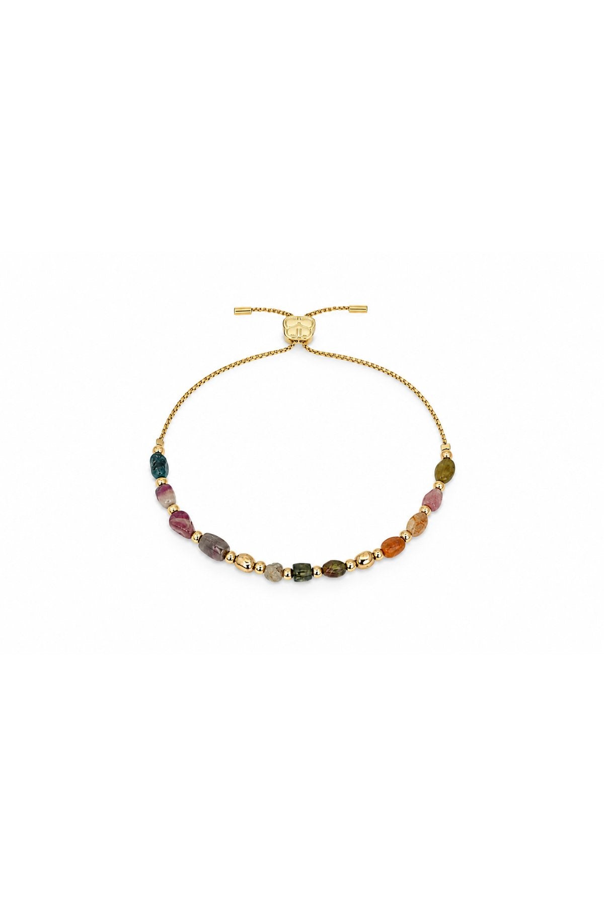 Rochelle gold and tourmaline multicolour gemstone waterproof slider bracelet — Urban Wild