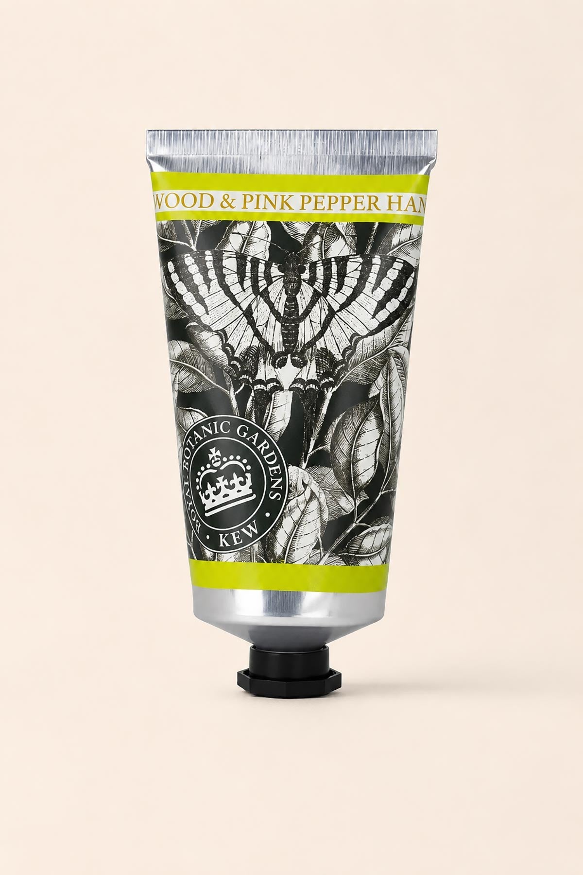Kew Gardens sandalwood and pink pepper hand cream packaging detail and botanical illustration — Urban Wild