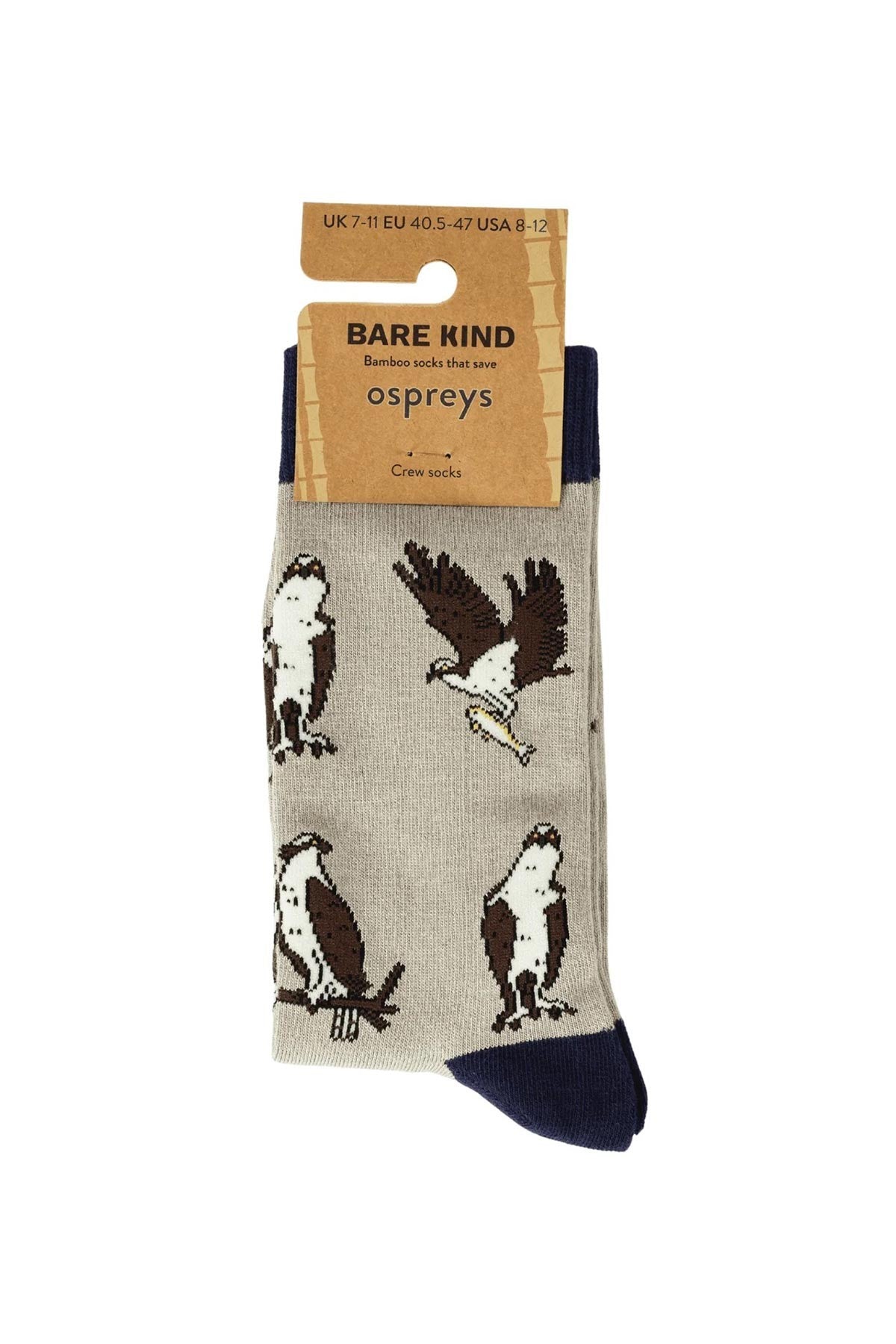 Save the Osprey Grey and Blue Bamboo Crew Socks — Urban Wild