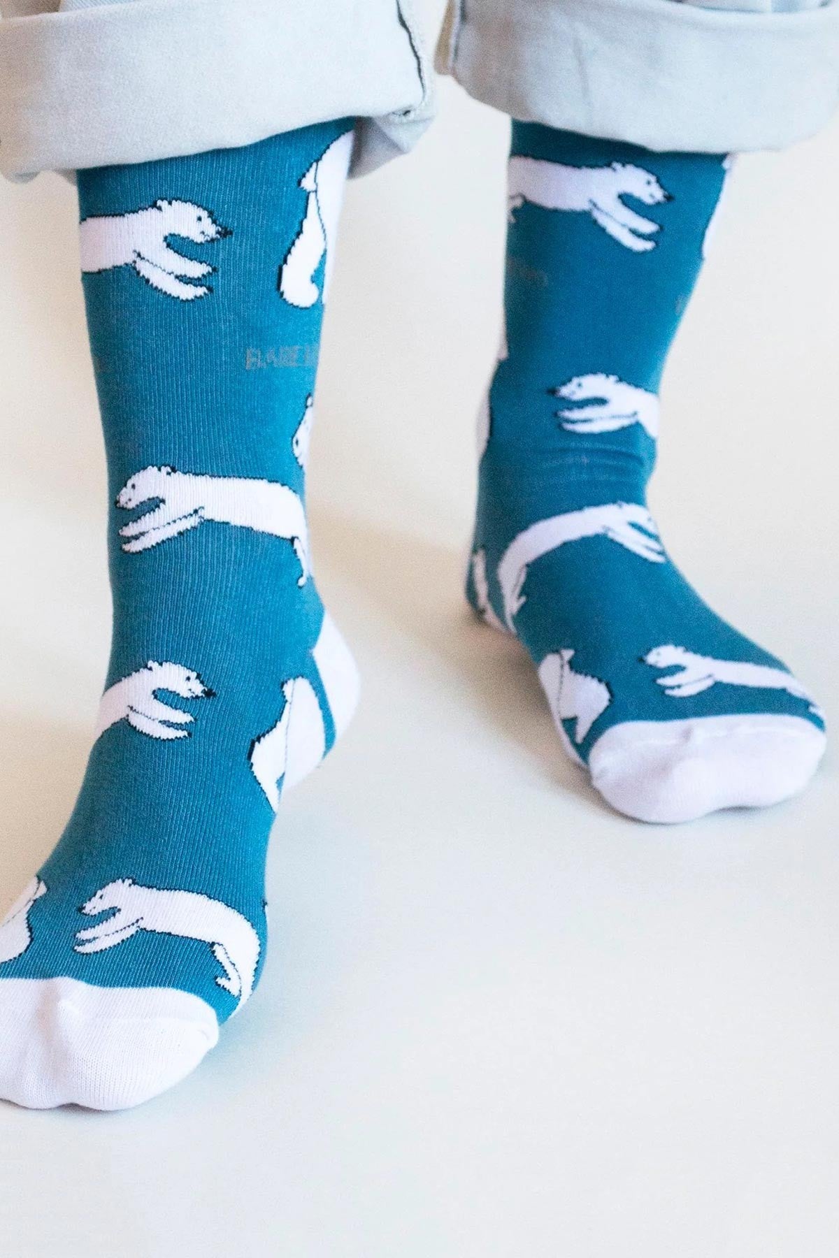 Save the Polar Bears Blue Bamboo Crew Socks — Urban Wild