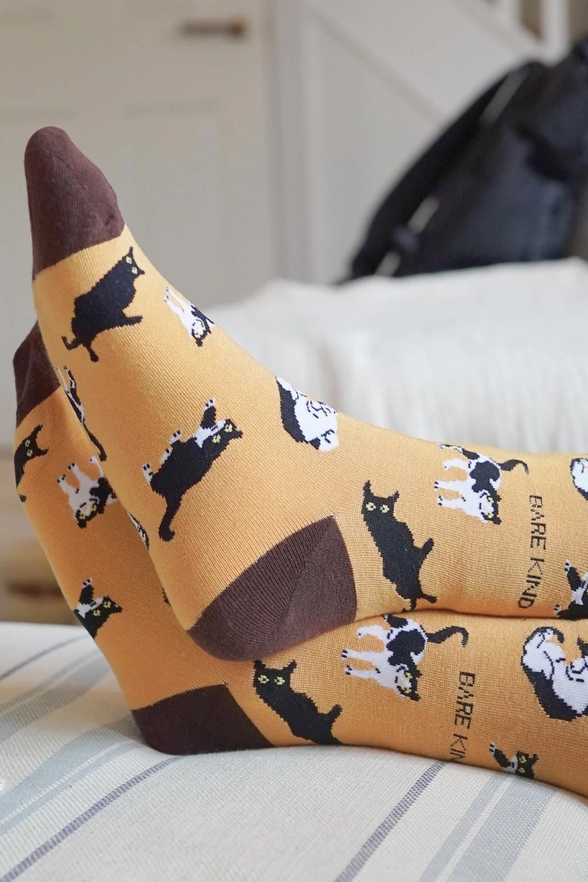 Save the Cats Brown Bamboo Crew Socks — Urban Wild