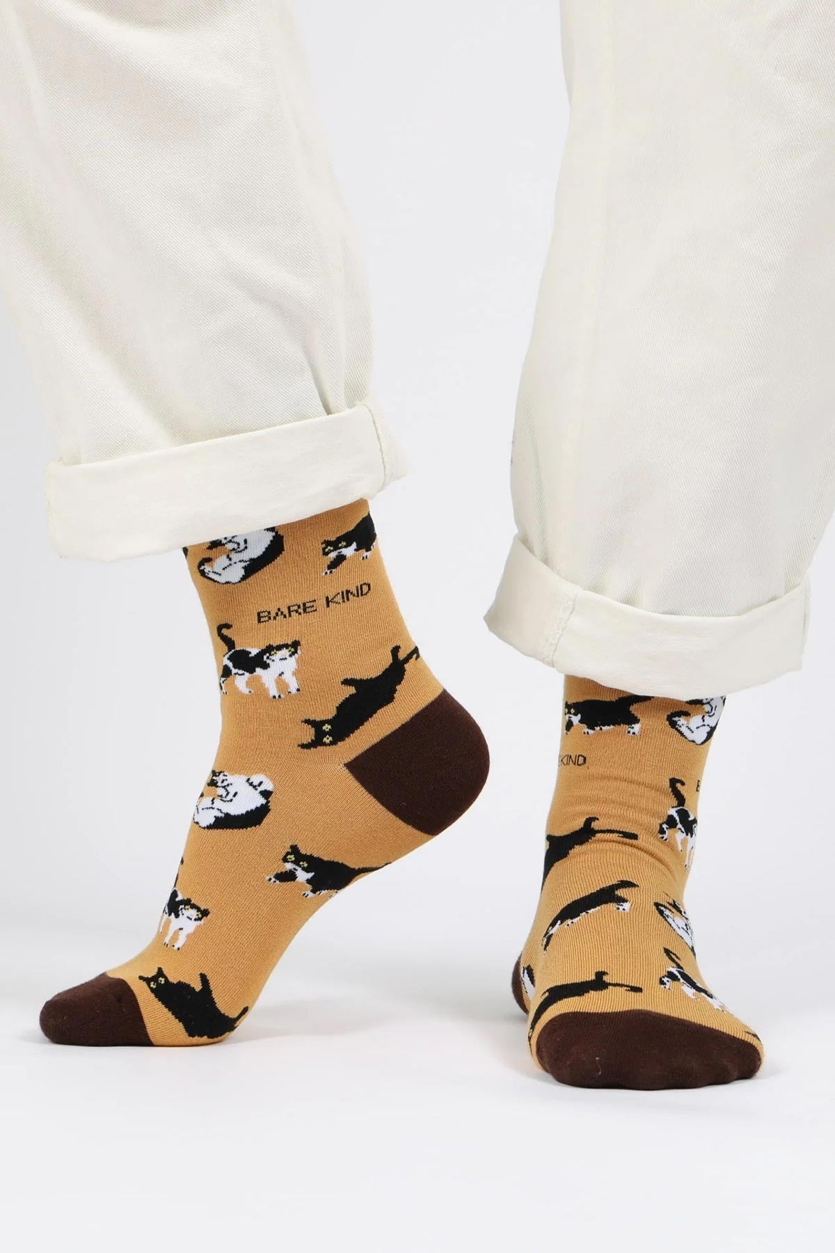 Save the Cats Brown Bamboo Crew Socks — Urban Wild