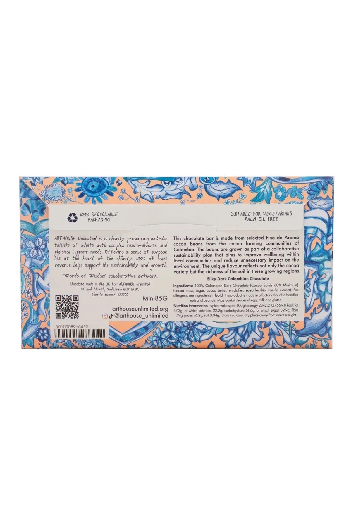 Words of Wisdom, Silky Dark Colombian Chocolate Bar — Urban Wild