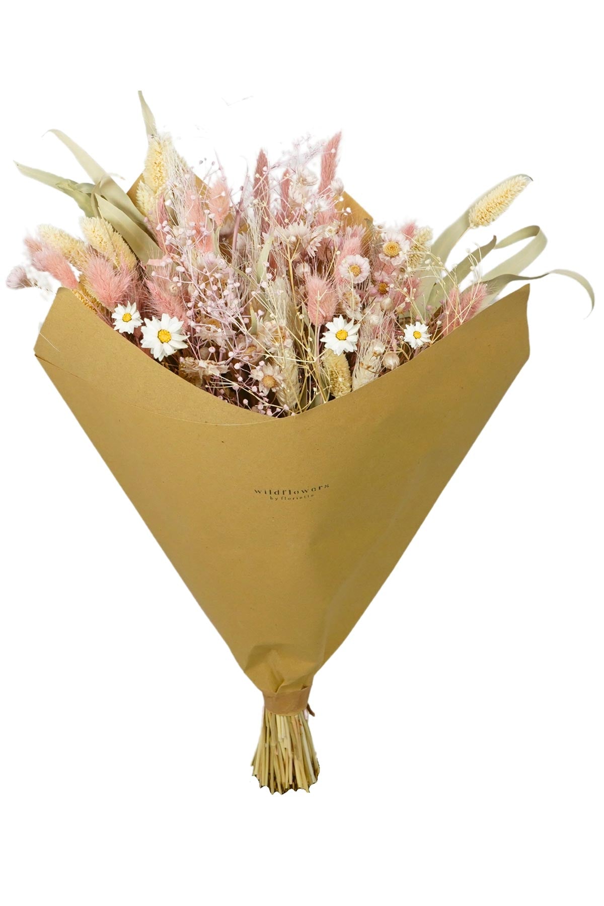 Sustainable blush dried flower arrangement