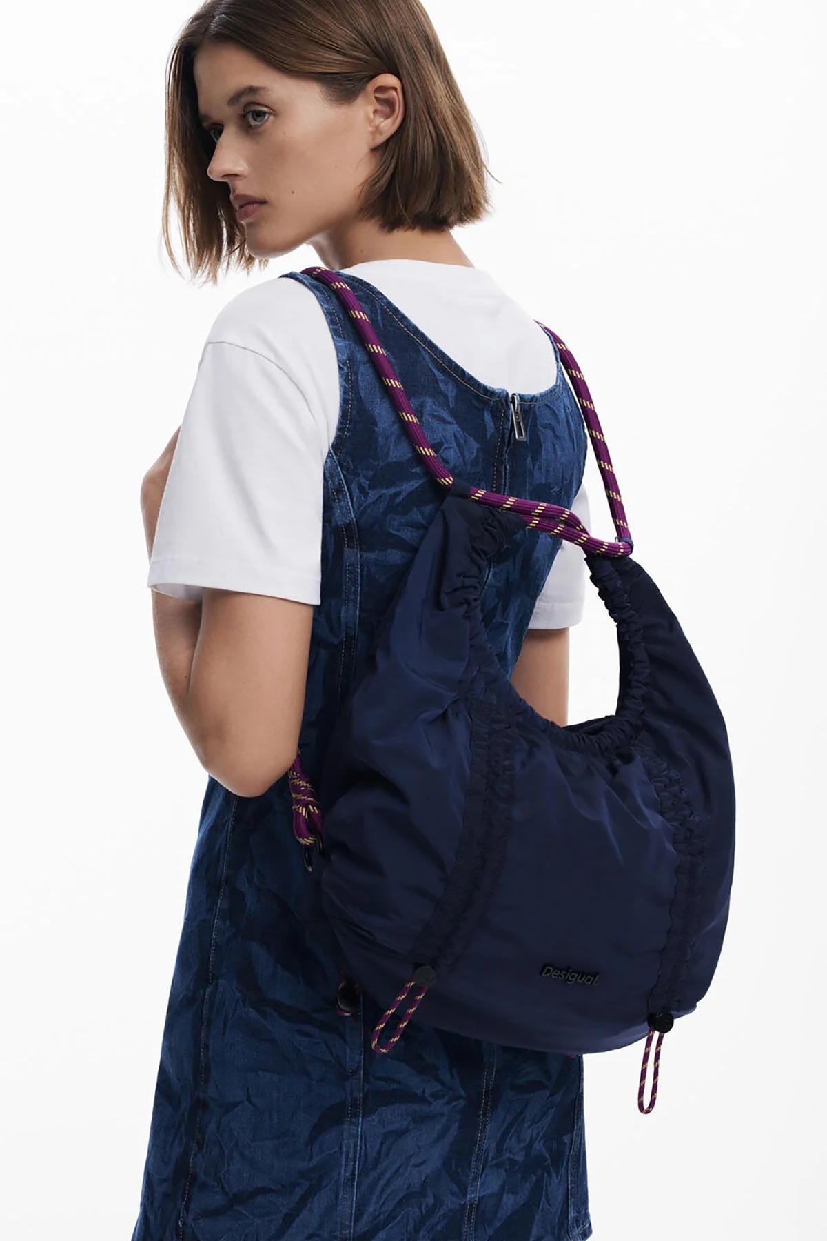 Desigual Adjustable Shopper Bag In Blue