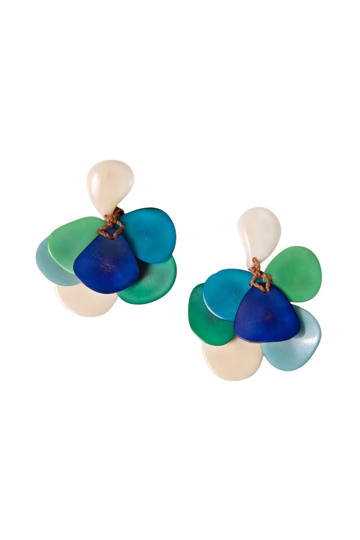Tagua By Soraya Cedeño Dorothea Organic Tagua Earrings In Royal Blue