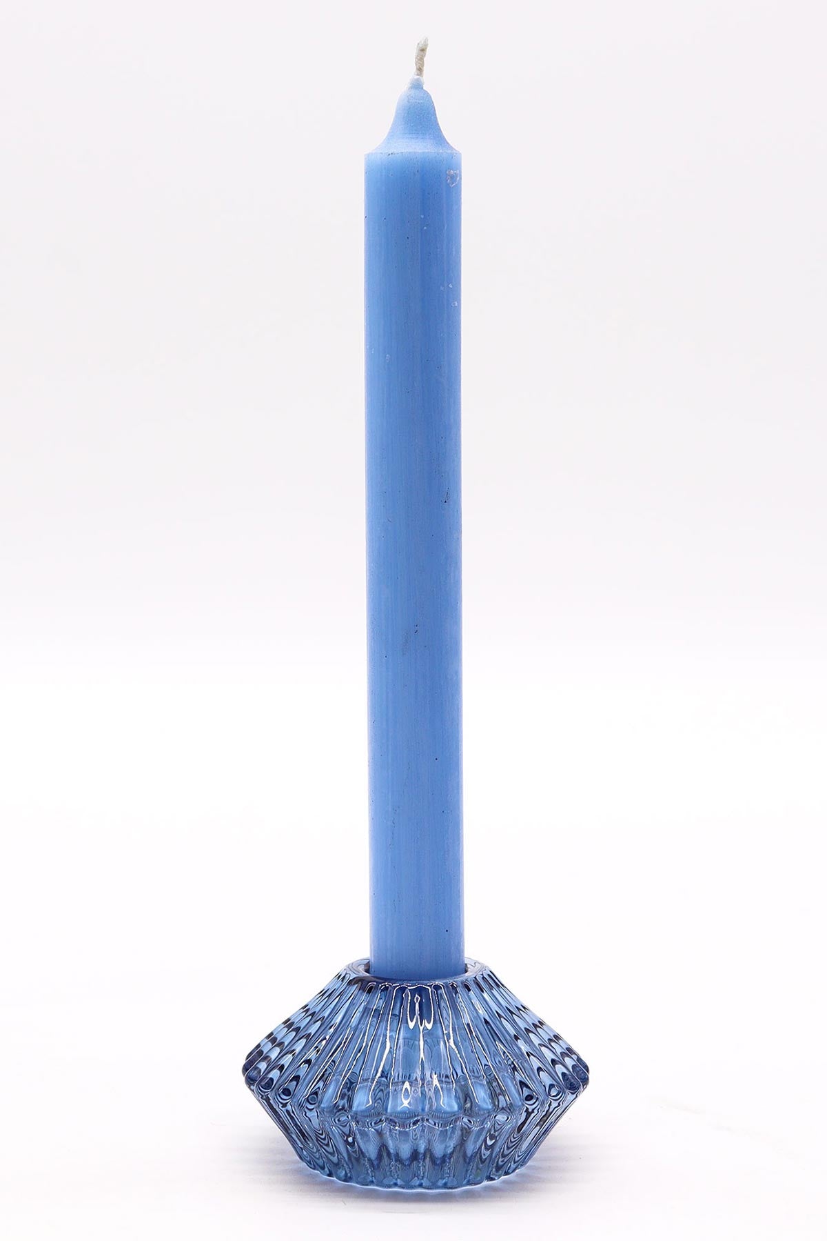 Ancient Wisdom Flower Flip Dinner Candle & Tea Light Holder In Royal Blue
