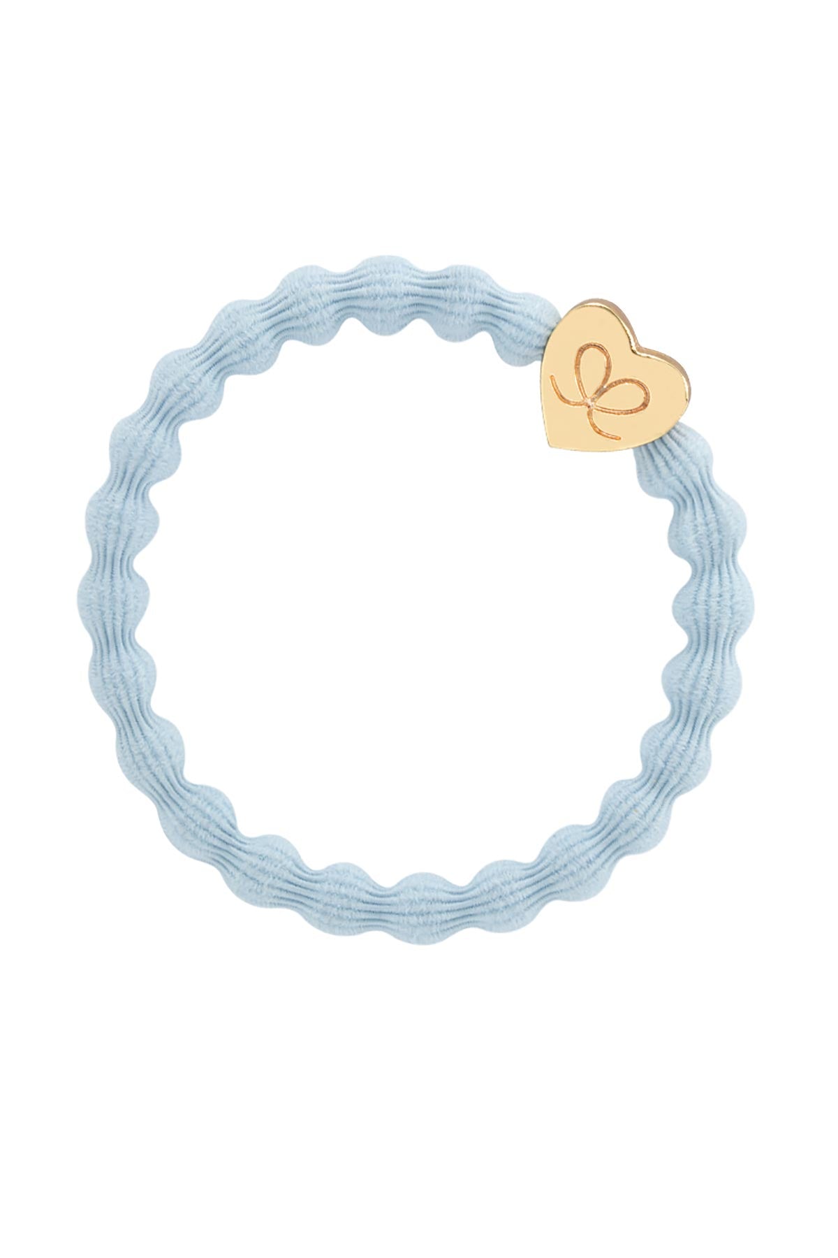 by Eloise Gold Heart Hairband In Sky Blue