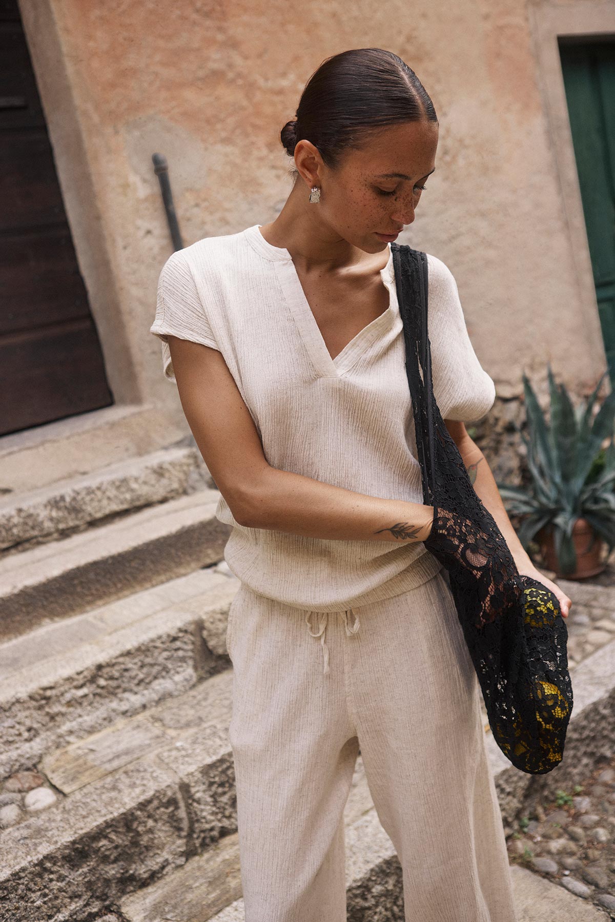 Kaffe KAgitte Blouse In Feather Gray Melange