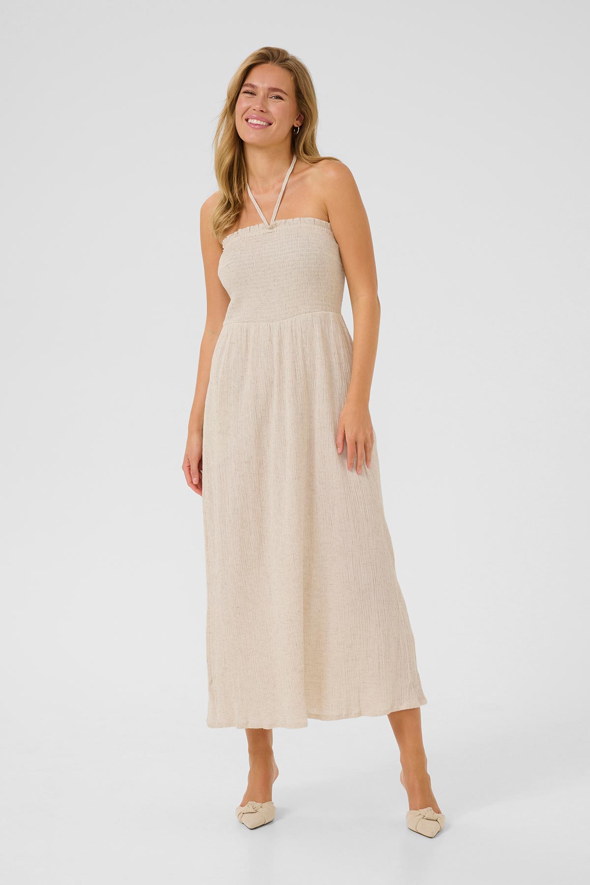 Kaffe KAgitte Dress In Feather Gray Melange