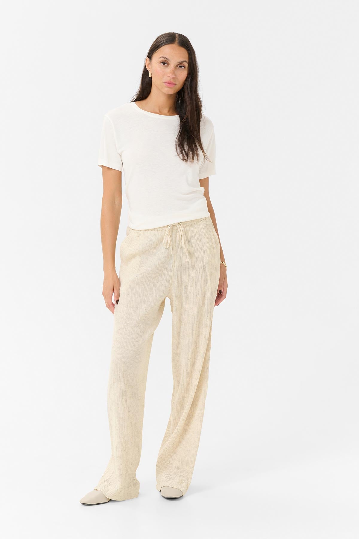 Kaffe KAgitte Pants In Feather Gray Melange
