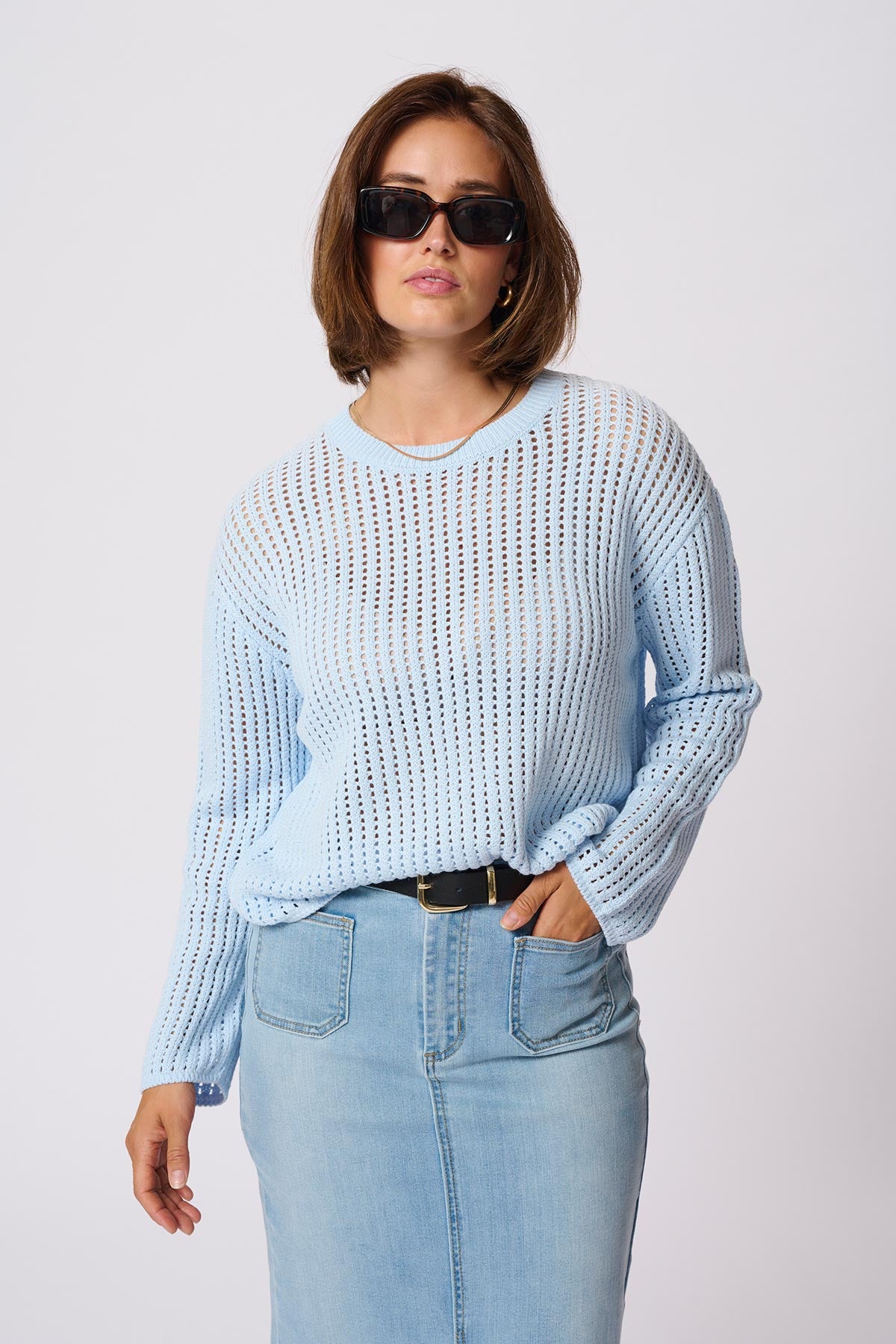 Kaffe KAsolar Pullover In Nantucket Breeze