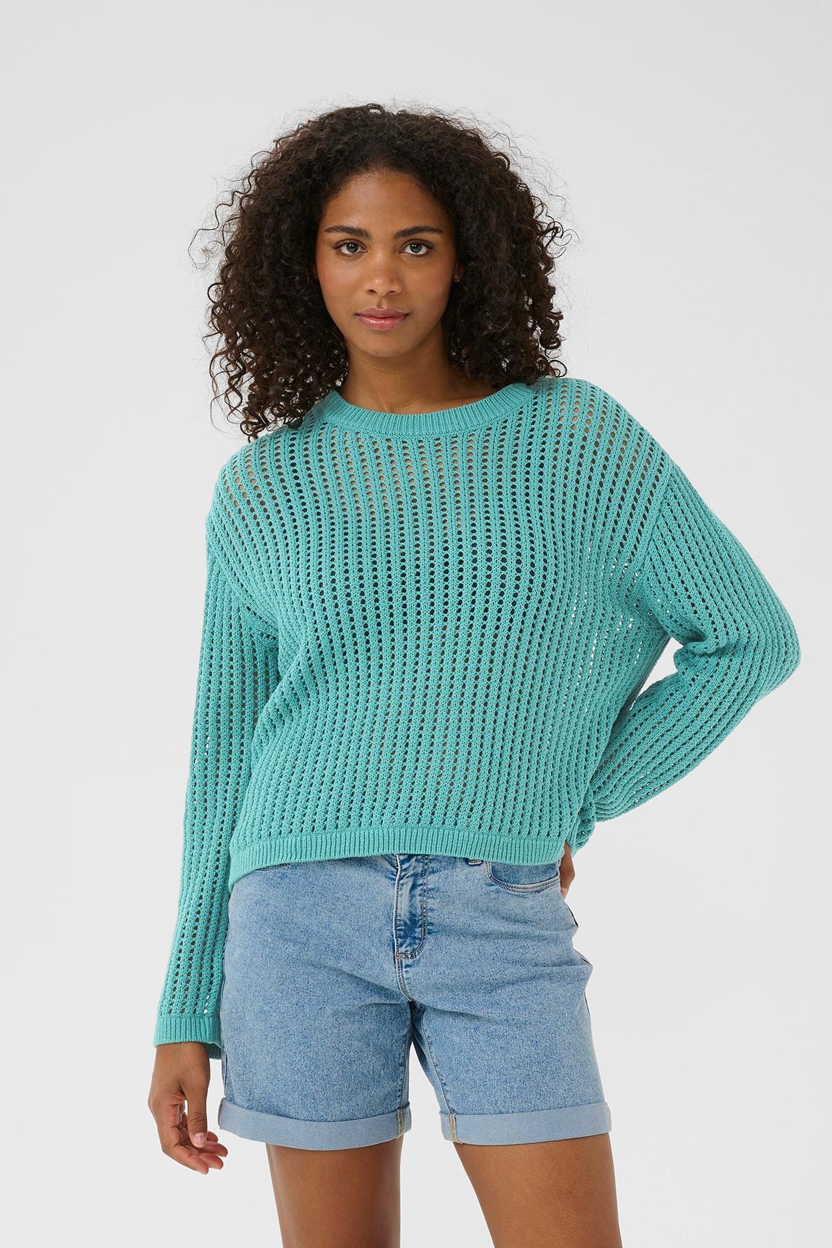Kaffe KAsolar Pullover In Teal