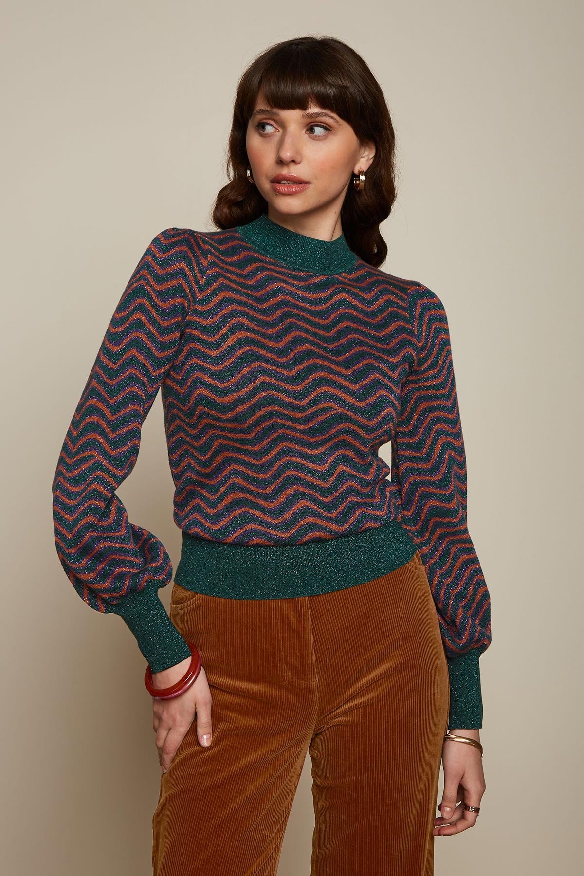 King Louie Jada Sweater Lava In Pine Green