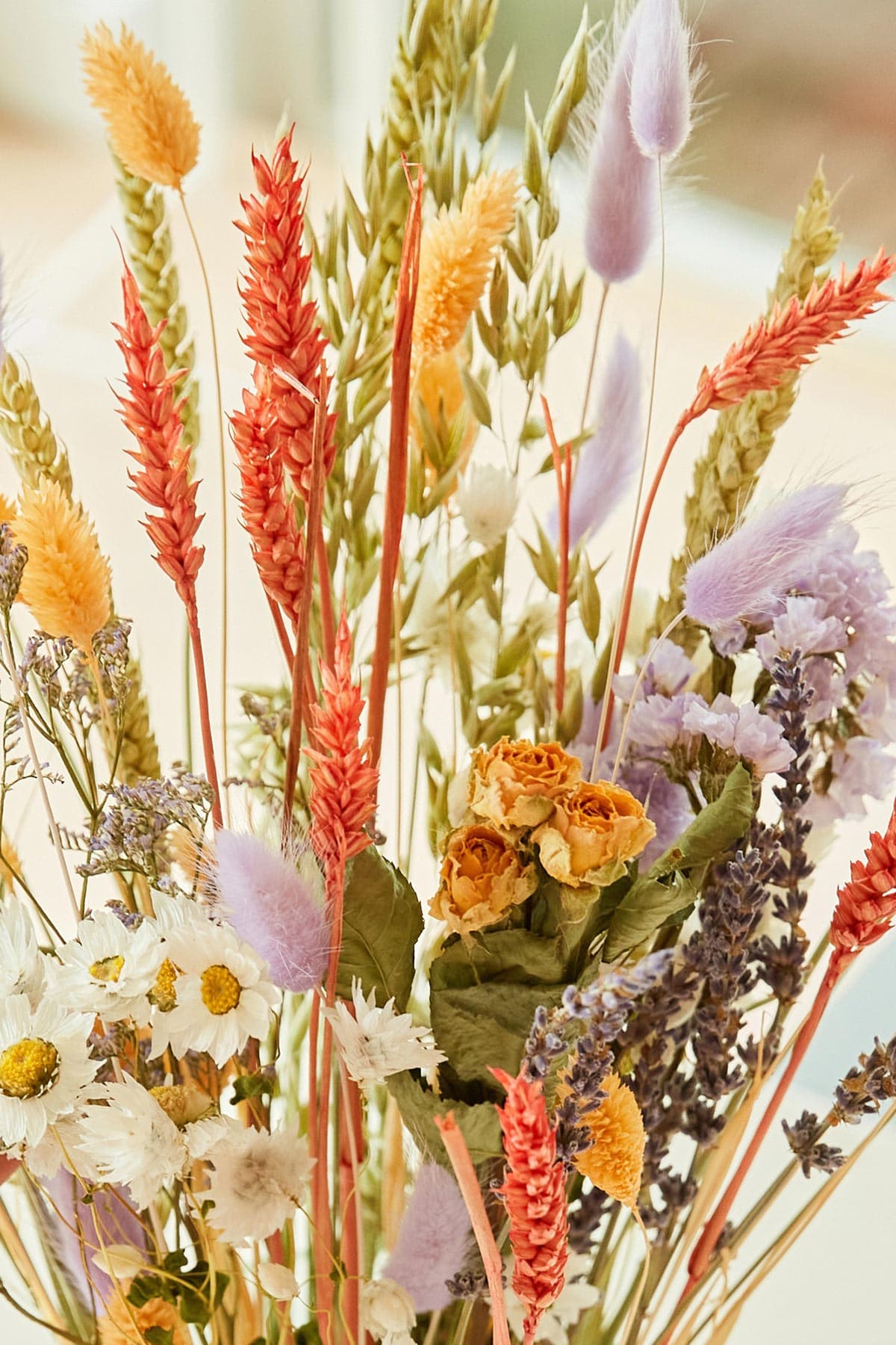 Wildflowers By Floriette Large Lavender Peach Dried Flowers Field Bouquet