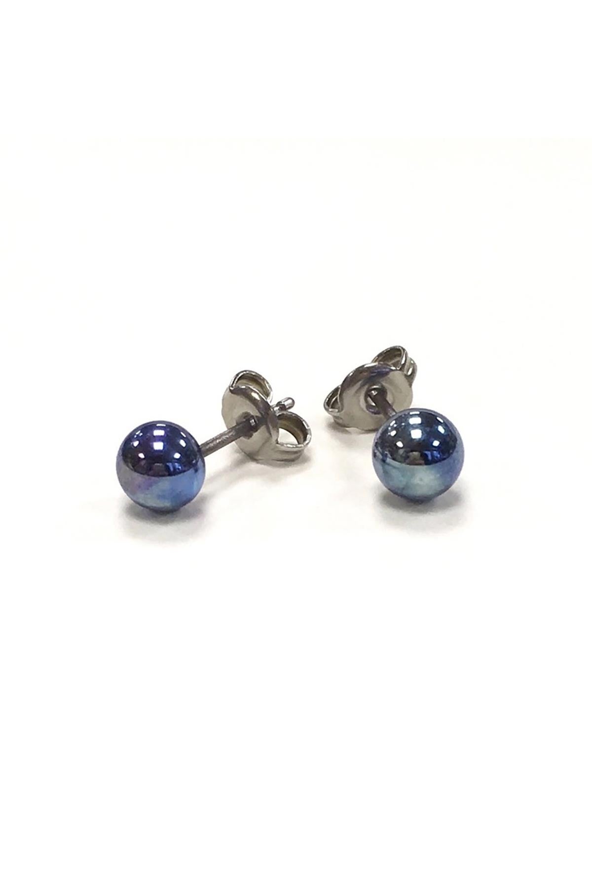 Helen Chalmers Petrol Handmade Glass Stud Earrings
