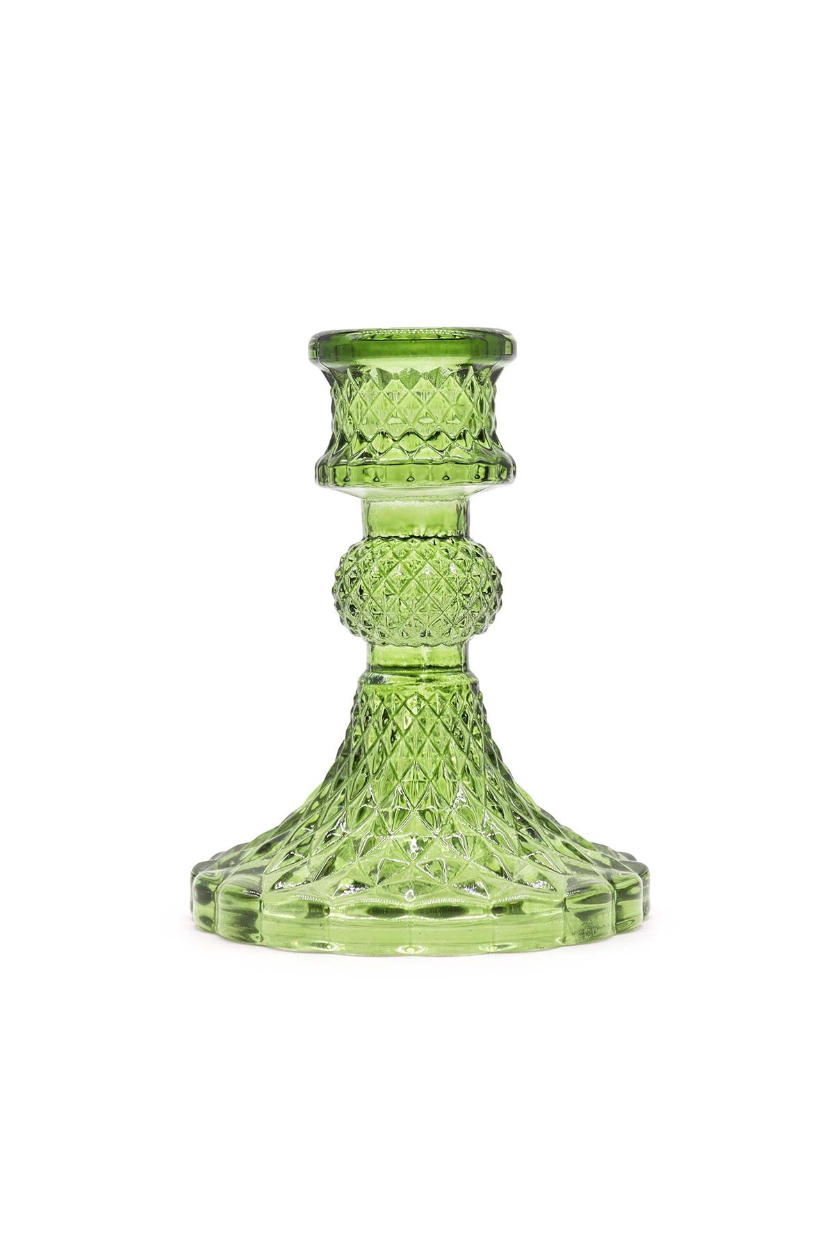 Vintage Dinner Candle Holder In Garden Jade