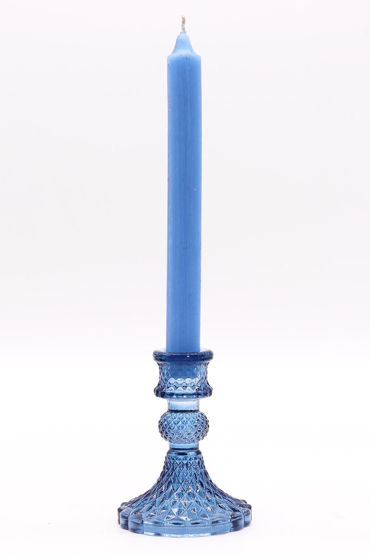 Ancient Wisdom Vintage Dinner Candle Holder In Royal Blue