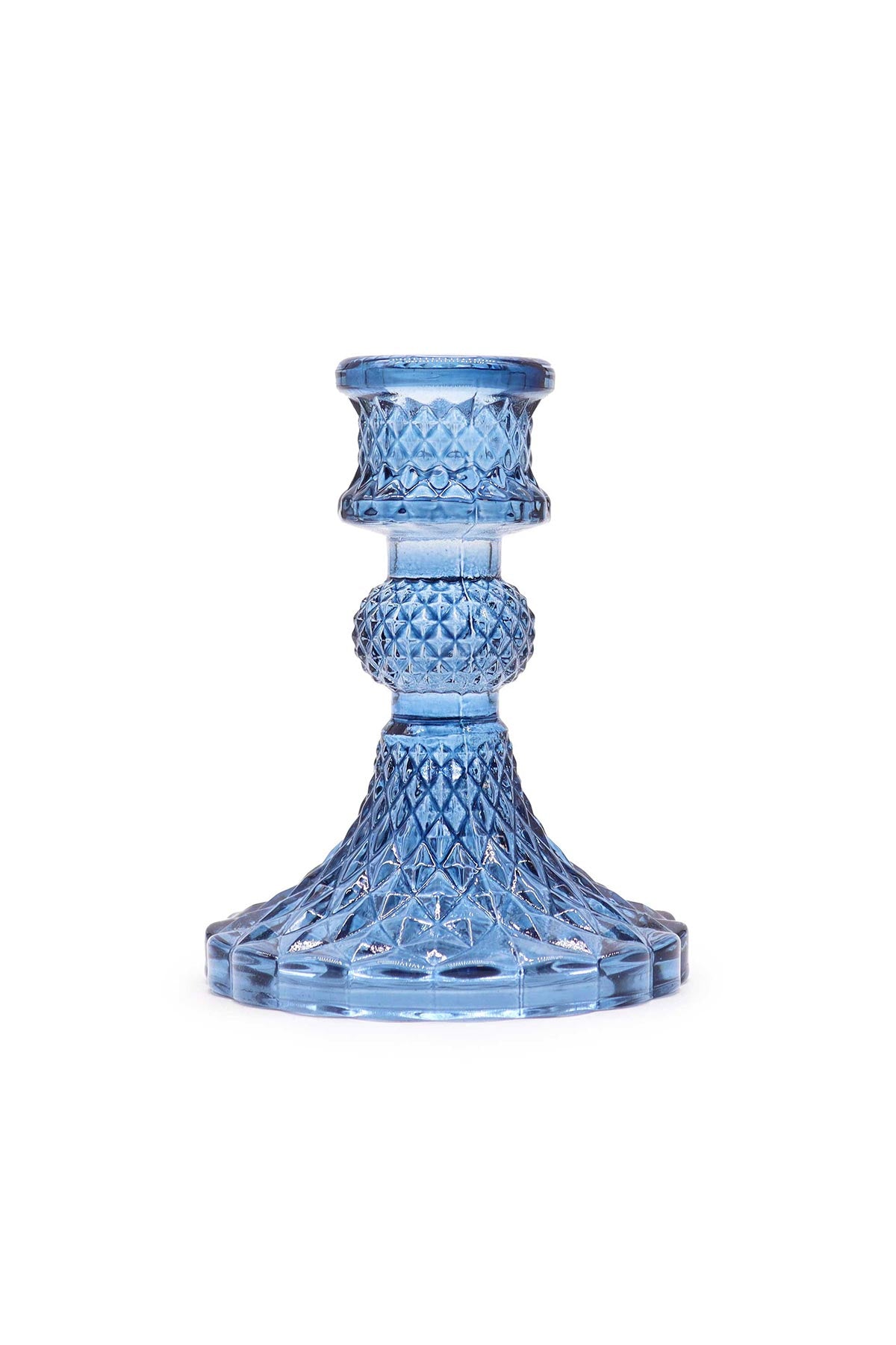 Ancient Wisdom Vintage Dinner Candle Holder In Royal Blue