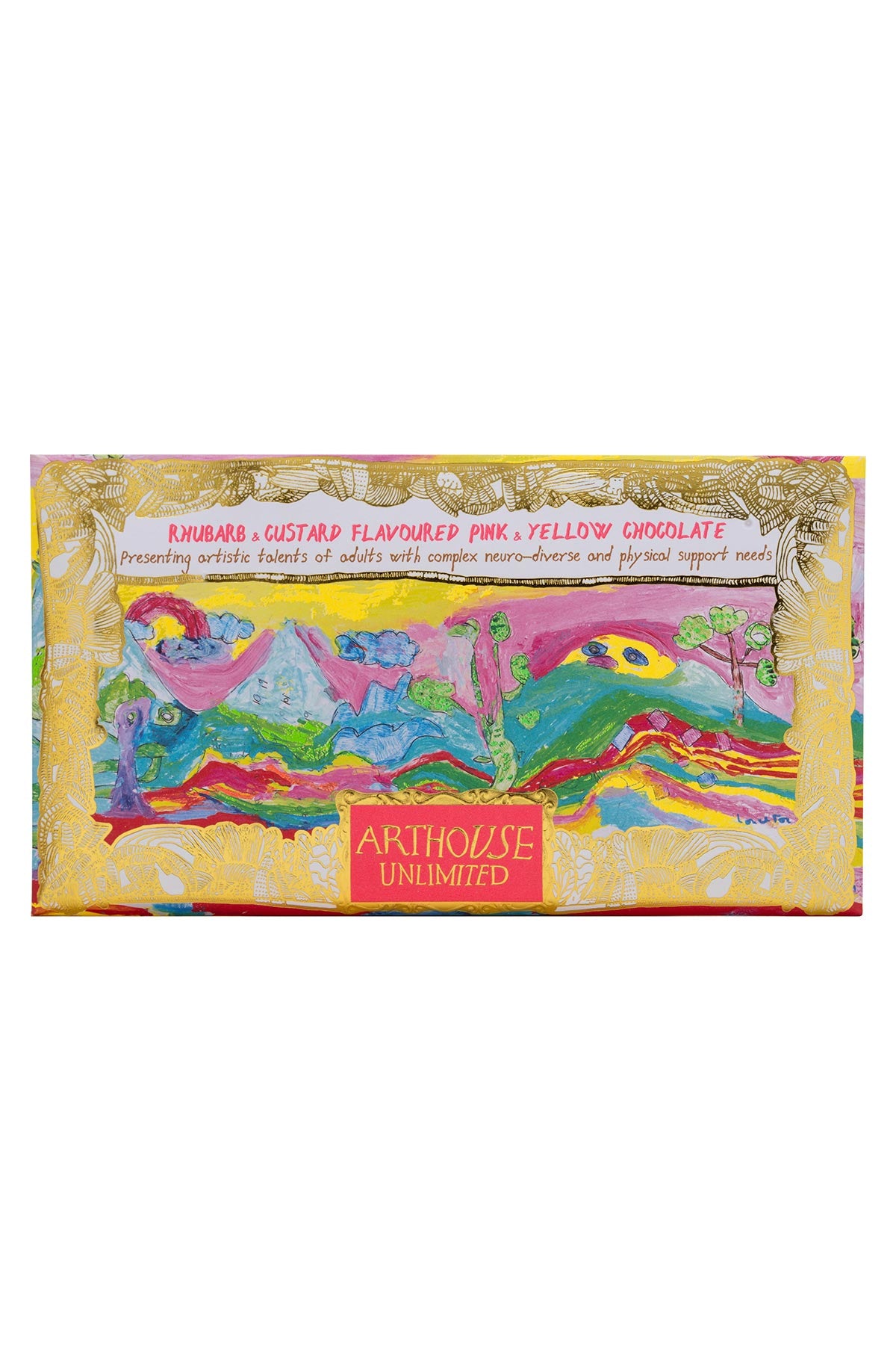Peace chocolate bar wrapped in illustrated artwork by ARTHOUSE Unlimited artists
