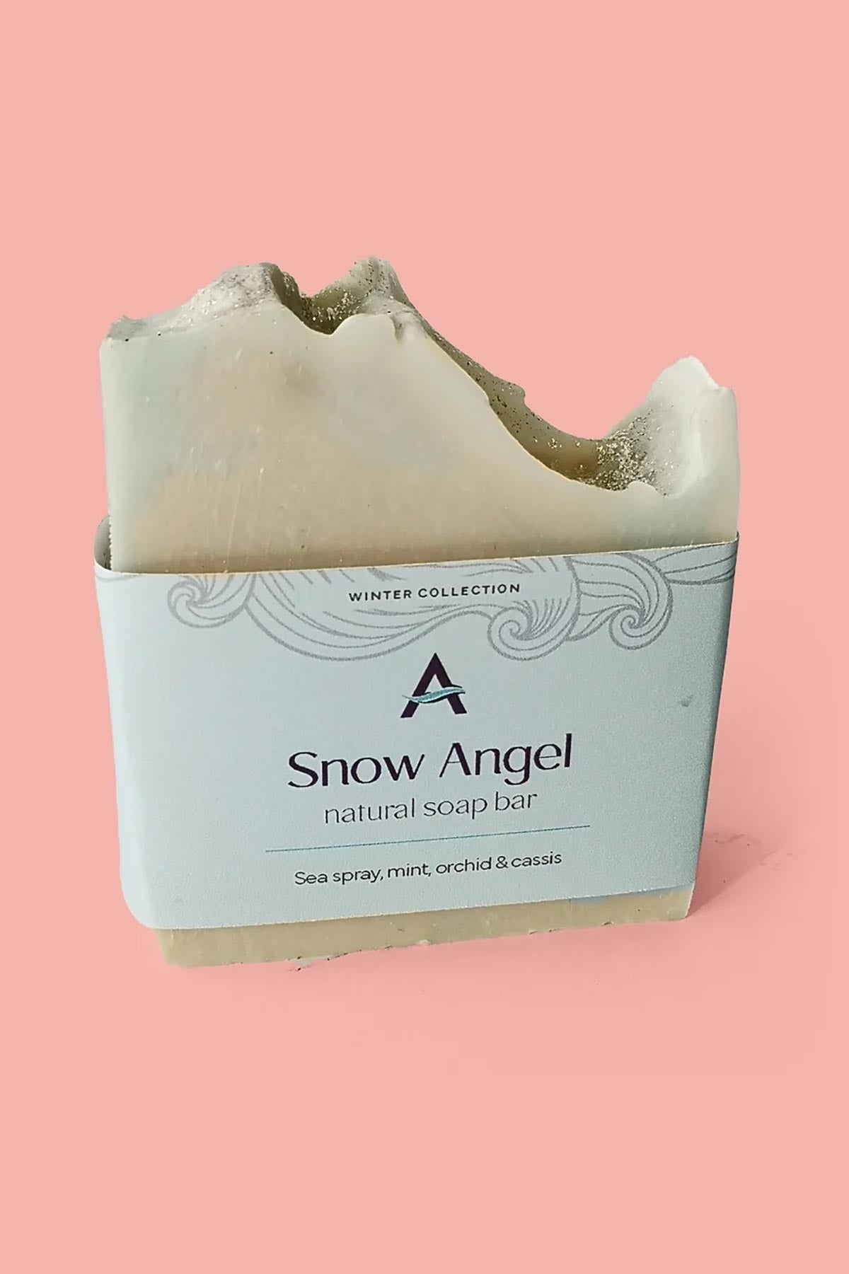Snow Angel soap bar styled for self care