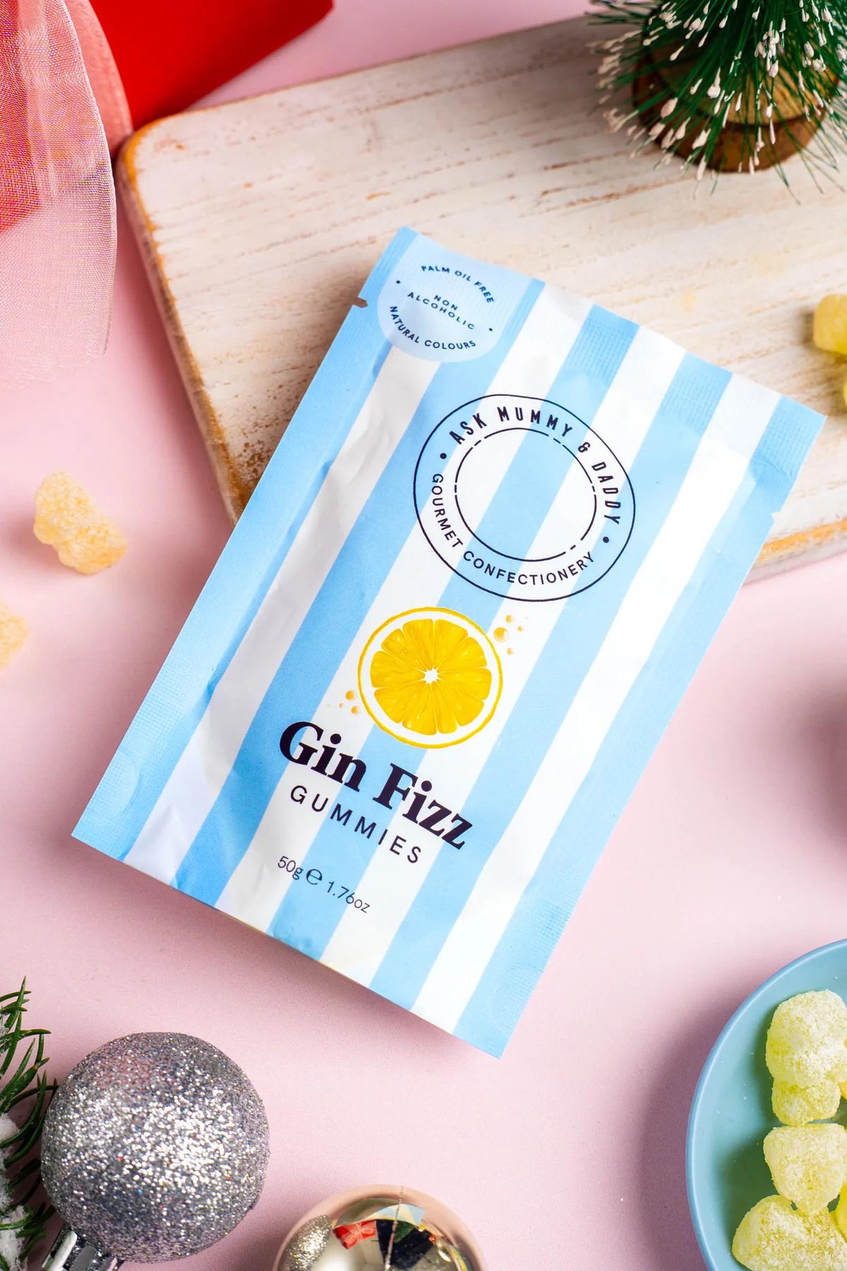 Giftable gourmet gummies with citrus fizz flavour