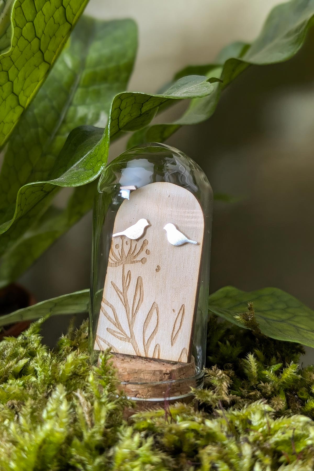 Bird sterling silver studs by Banksia Botanicals at Urban Wild