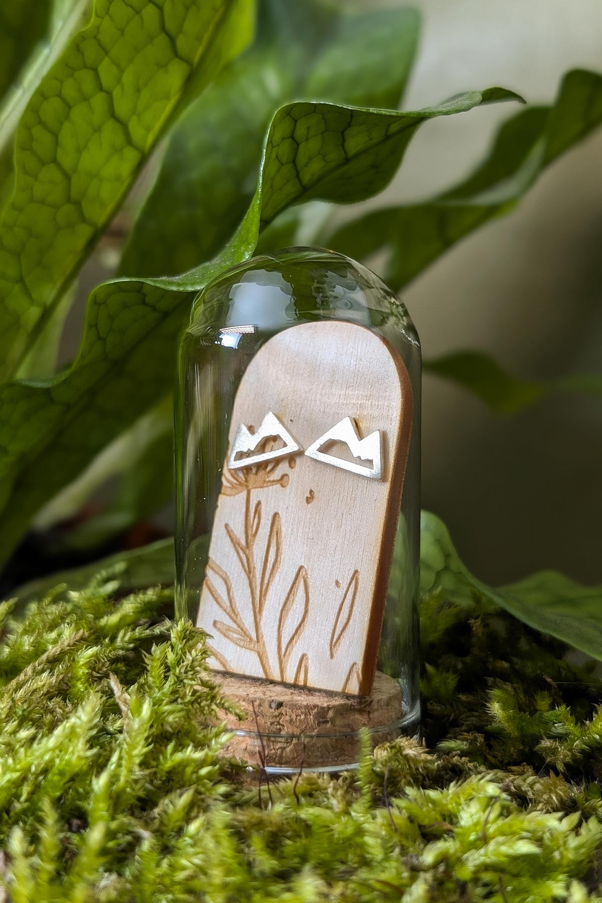 Mountain sterling silver studs by Banksia Botanicals at Urban Wild