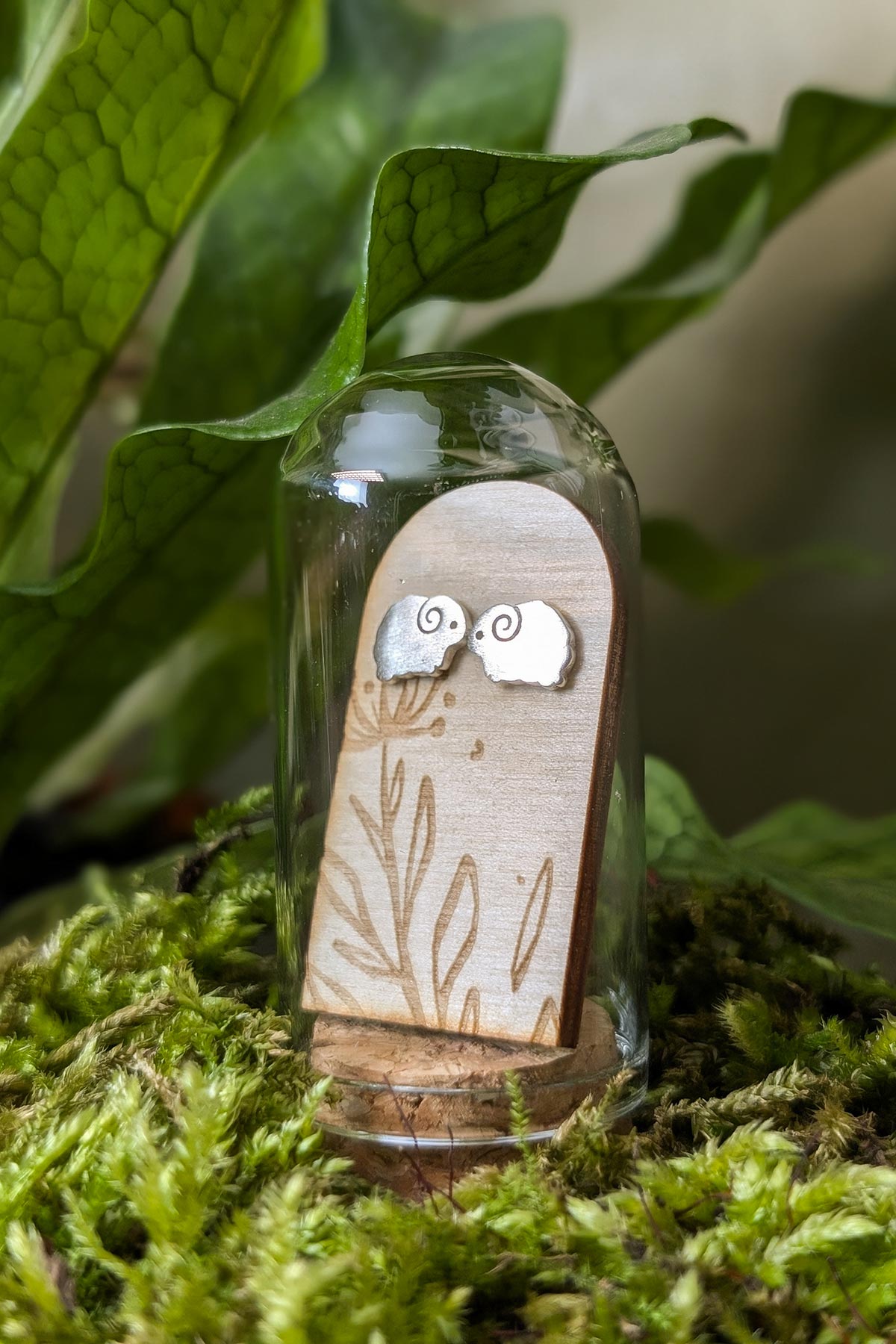 Sheep sterling silver studs by Banksia Botanicals at Urban Wild